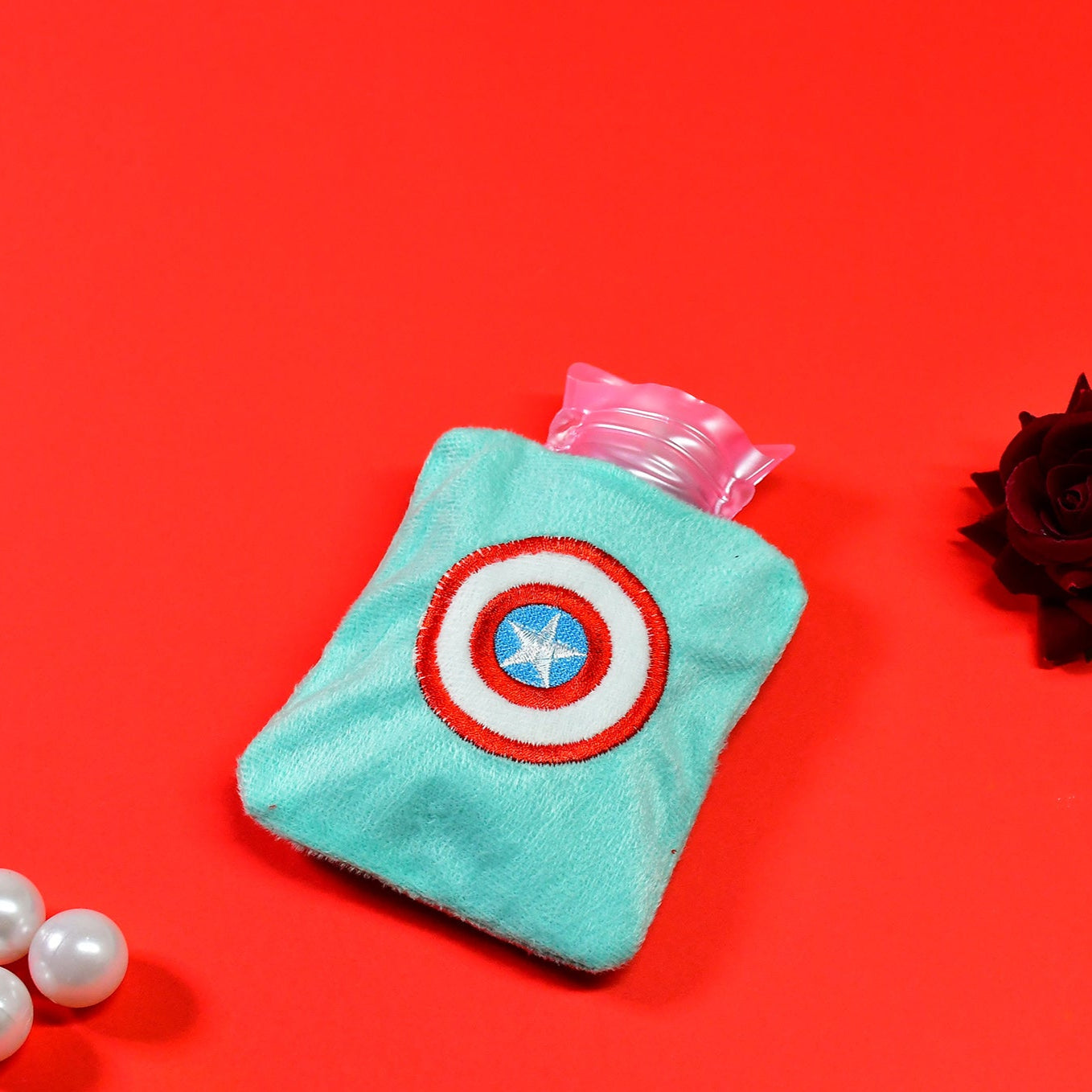 Captain Americas Shield Small Hot Water Bag With Cover For Pain Relief Neck Shoulder Pain And Hand Feet Warmer Menstrual Cramps. - Happy Price - Image 1