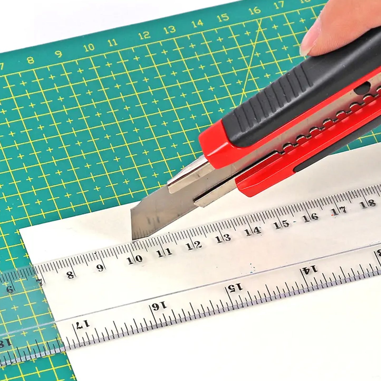 Heavy Duty 18 Mm Cutter Knife Set With Rubbered Handle With Extra Blades Best Use For Office And Home Use - Happy Price - Image 2