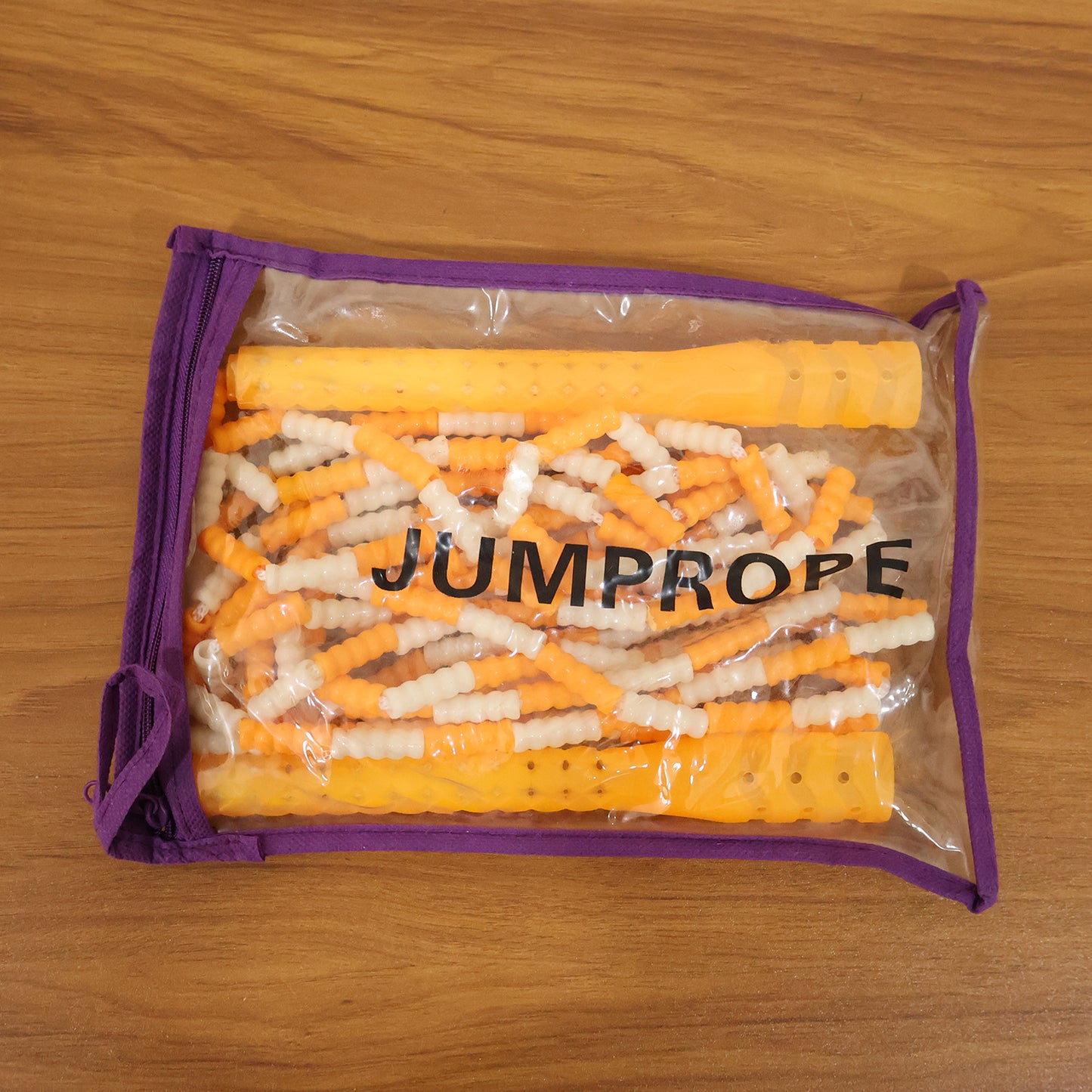 Yellow & White Beaded Skipping Rope for Kids - 1 Set - Happy Price - Image 7