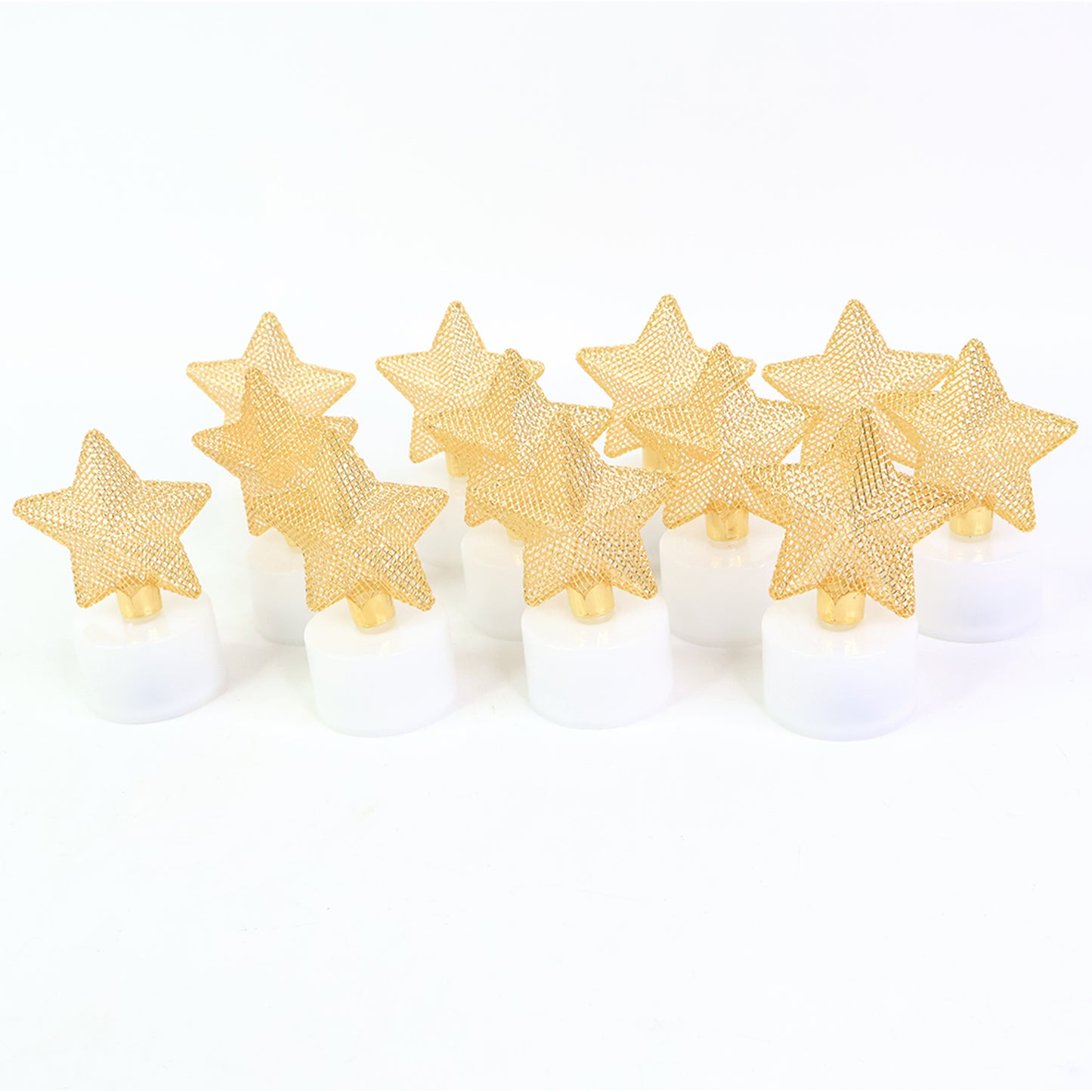 Set of 12 LED Star Tealight Candles - Flameless, Battery Operated Decorative Lights - Happy Price - Image 2