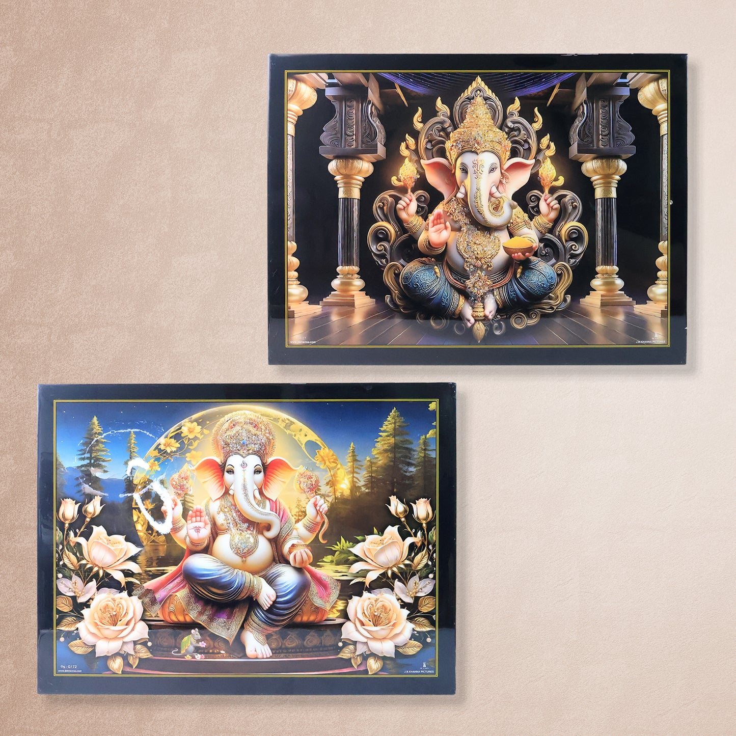 Lord Ganesha Wall Art with Wooden Frame - 60x45 Cm (1 Pc) - Happy Price - Image 5