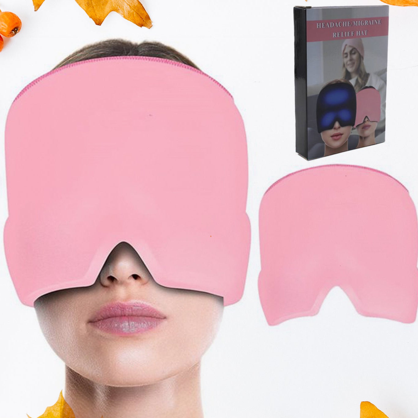 Headache Relief Hat Migraine Cap Wearable Migraine Mask Ice Head Wrap For Tension Headache Puffy Eyes Sinus Headache Stress Relief - Happy Price - Image 1