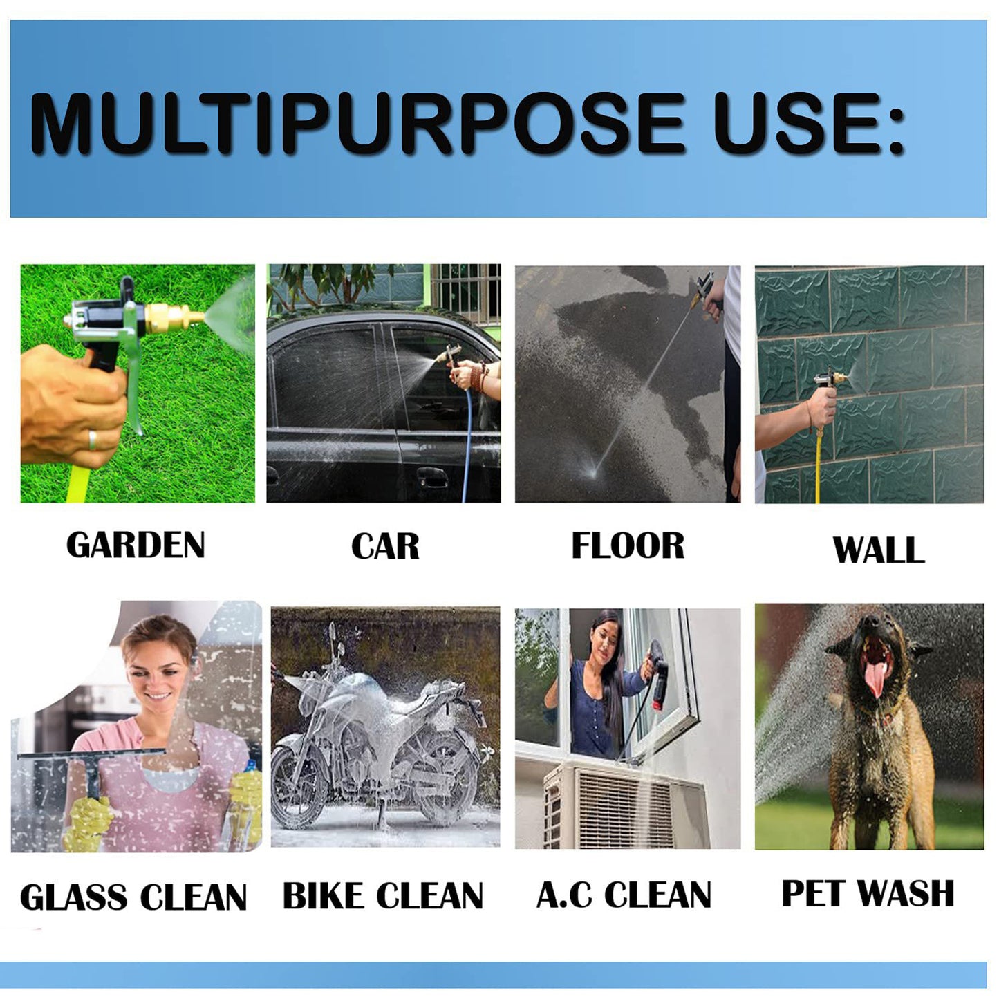 Durable Gold Plated Metal Trigger Hose Nozzle Water Lever Spray - Happy Price - Image 5