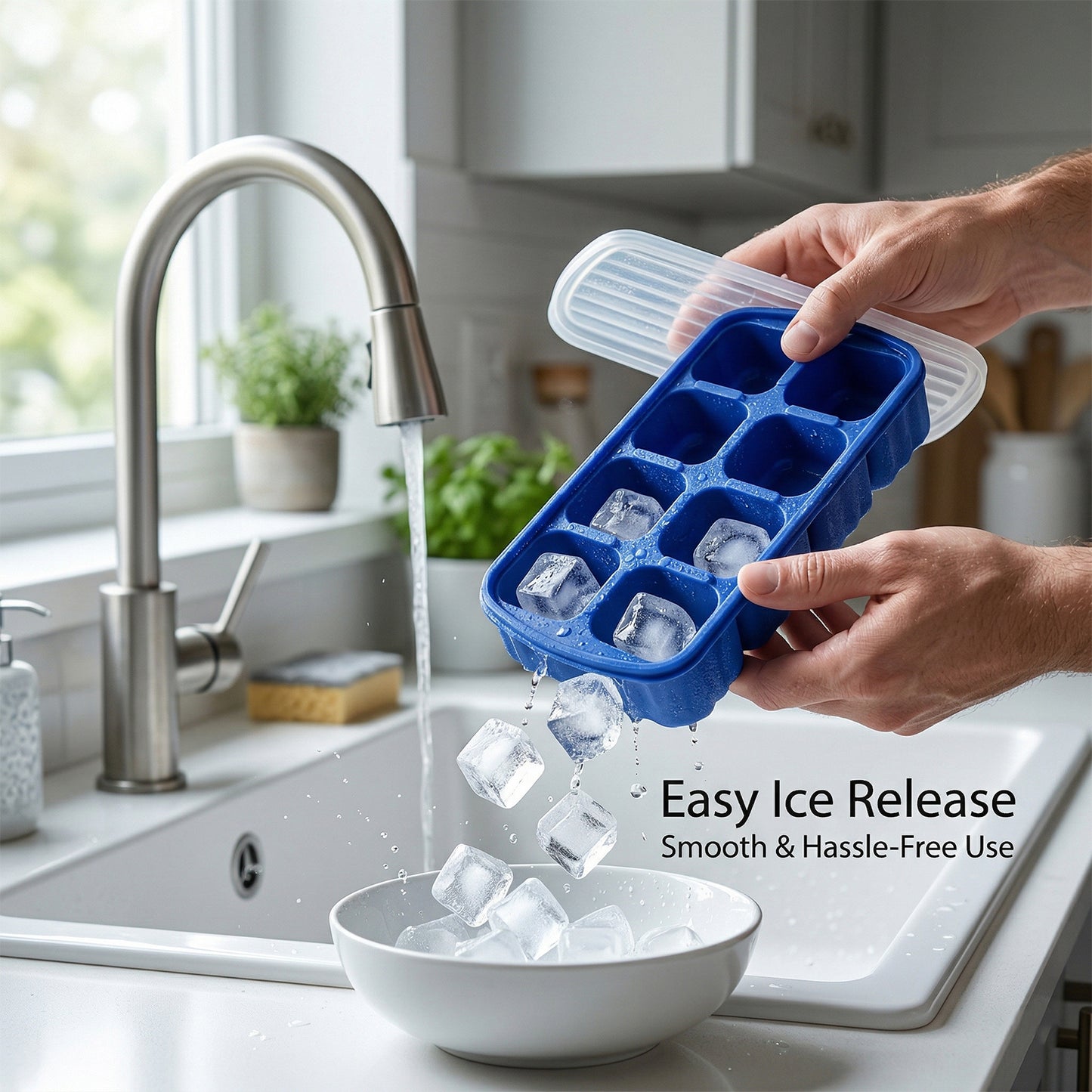 Square Ice Cube Tray with Lid - 8 Grids, 1 Pc, 17x9 Cm - Great Price - Image 6