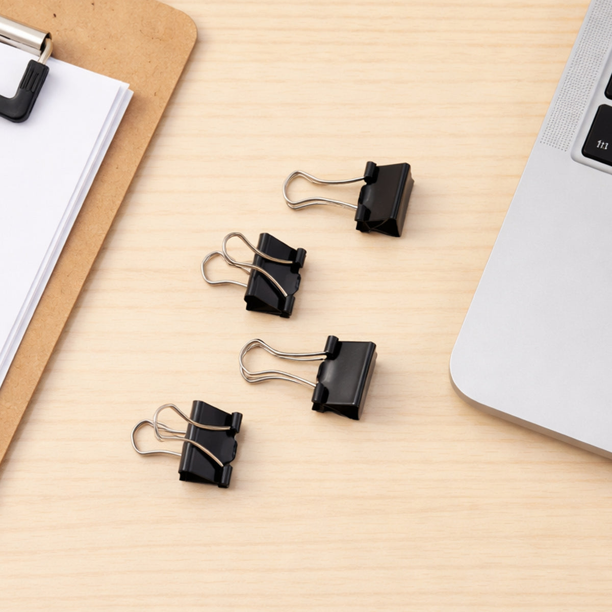 15mm Binder Clips (4 Pc) - Secure Paper Clamps for Office, School & Home - Happy Price - Image 2
