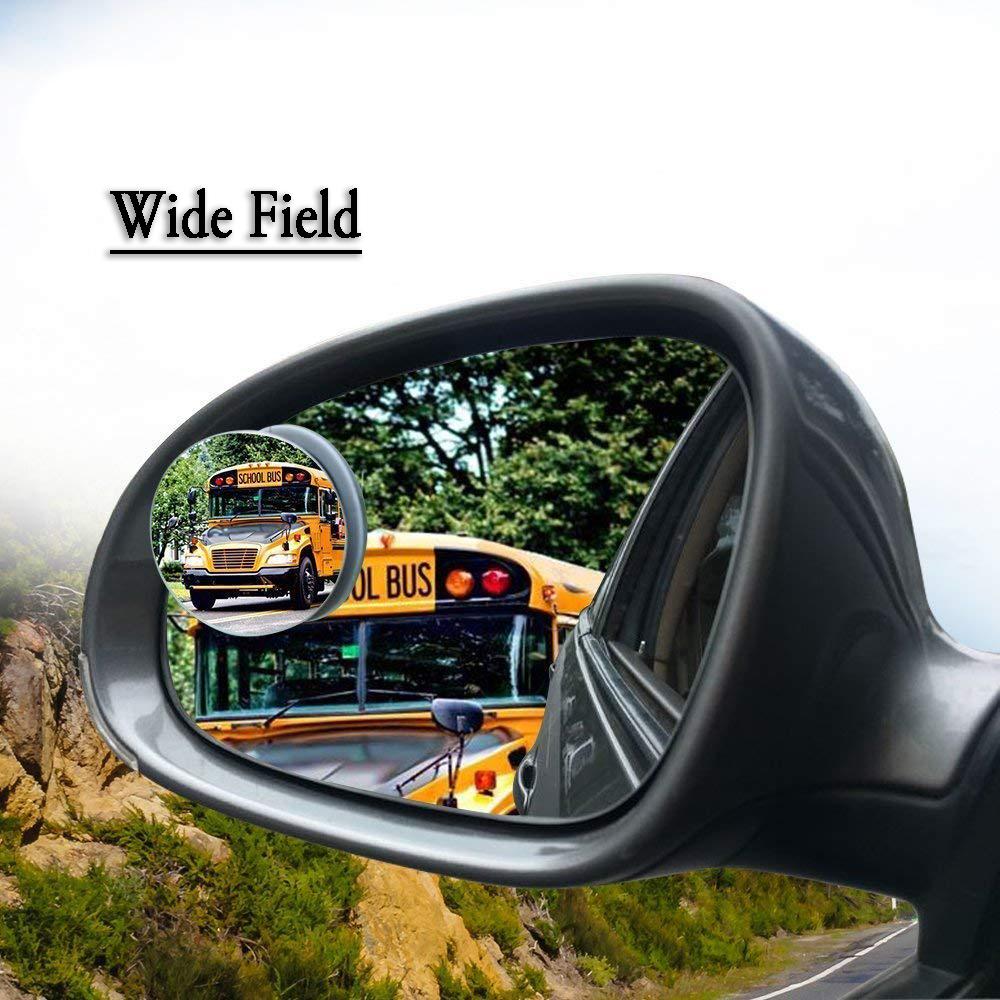 Blind Spot Round Wide Angle Adjustable Convex Rear View Mirror - Pack Of 2 - Happy Price - Image 3