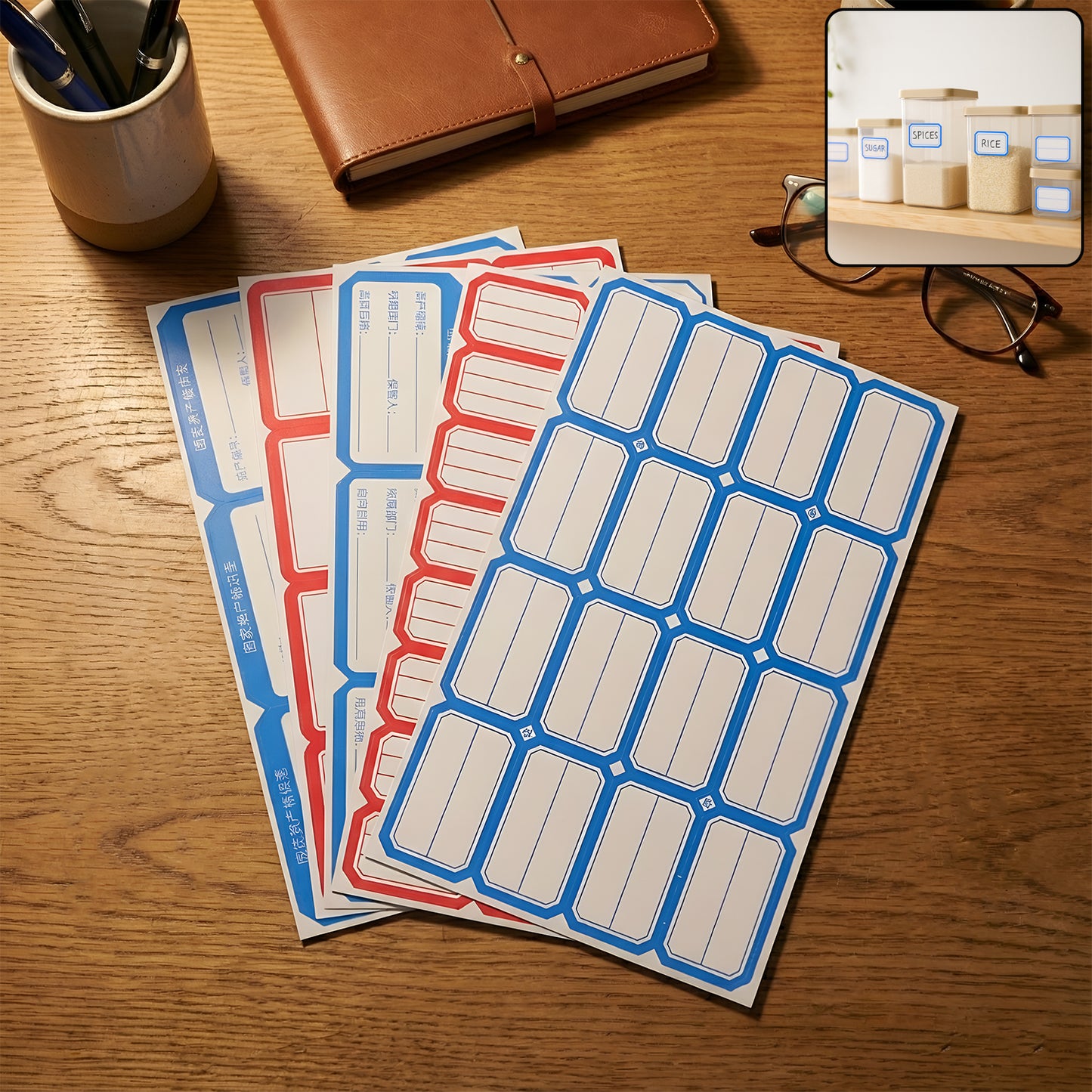 Writable Label Stickers - 5 Sheet Set for Home & Office Organization - Happy Price - Image 2