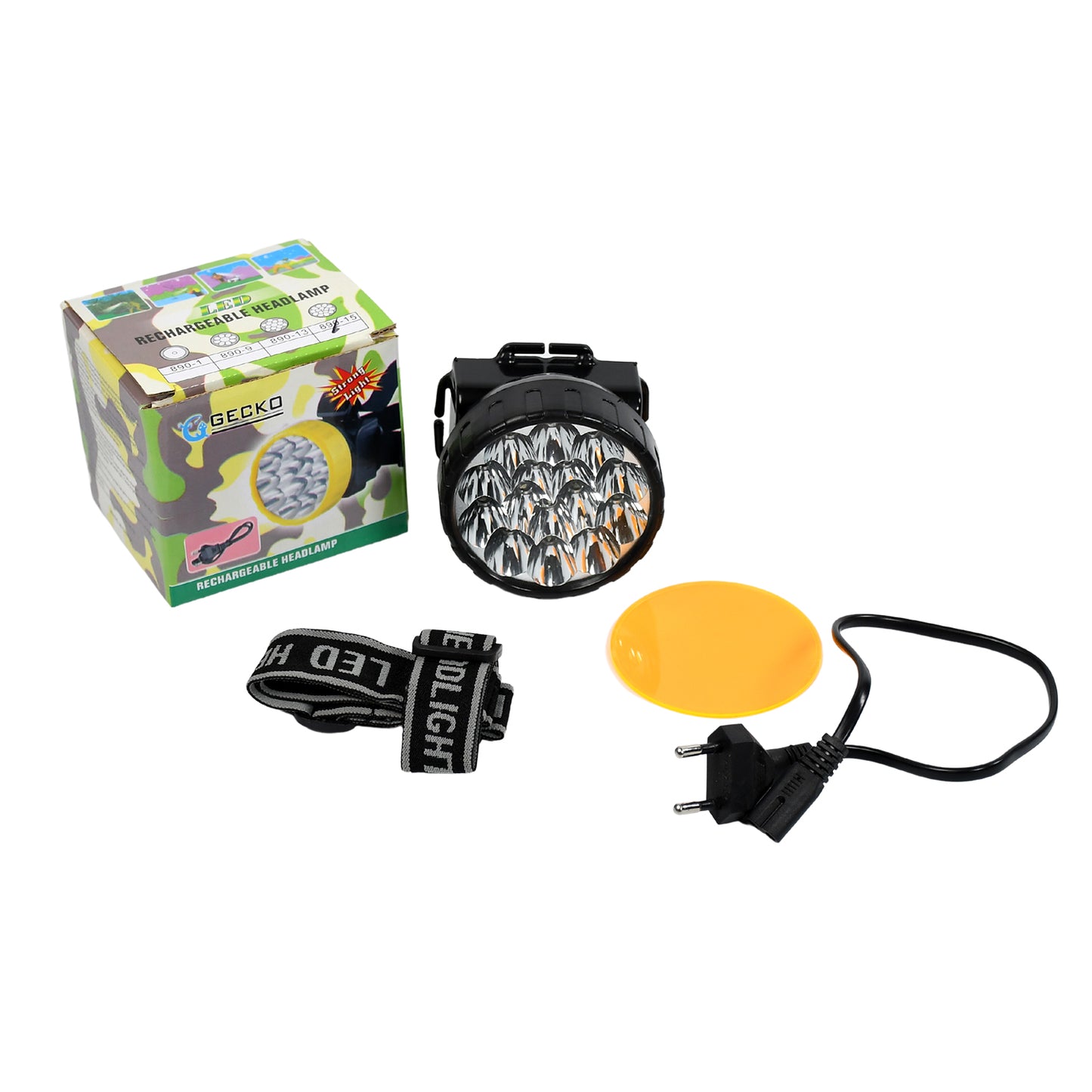 Head Lamp 15 Led Long Range Rechargeable Headlamp Adjustment Lamp Use For Farmers Fishing Camping Hiking Trekking Cycling - Happy Price - Image 2