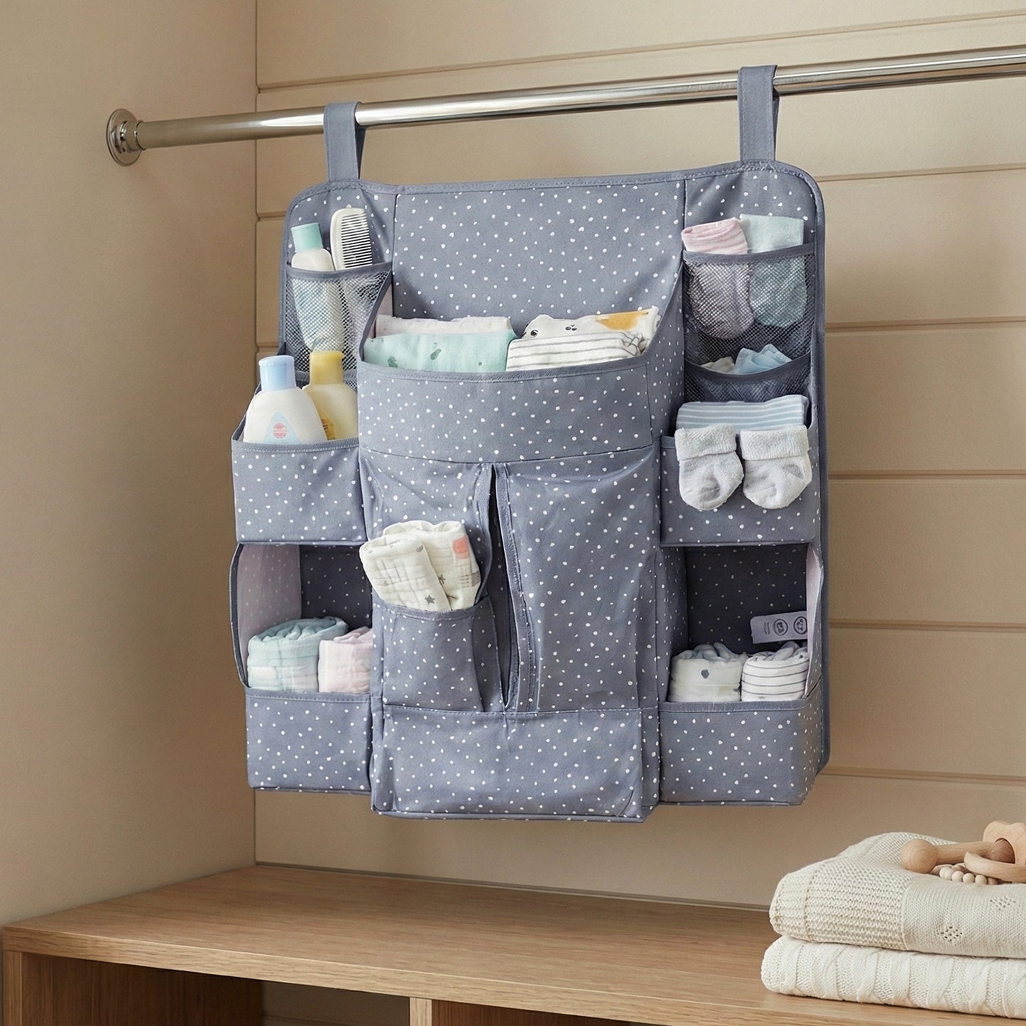 Multi-Pocket Hanging Baby Organizer (1 Pc) for Nursery Essentials - Happy Price - Image 6