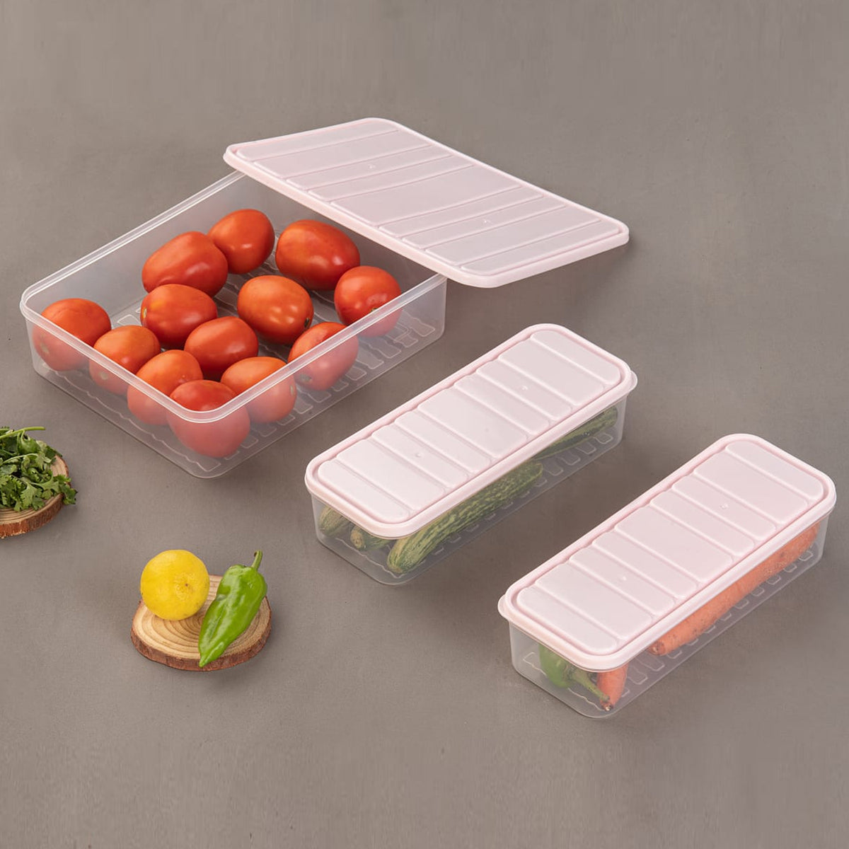 3 Pcs Stackable Plastic Food Containers for Fridge & Freezer Storage - Happy Price - Image 3