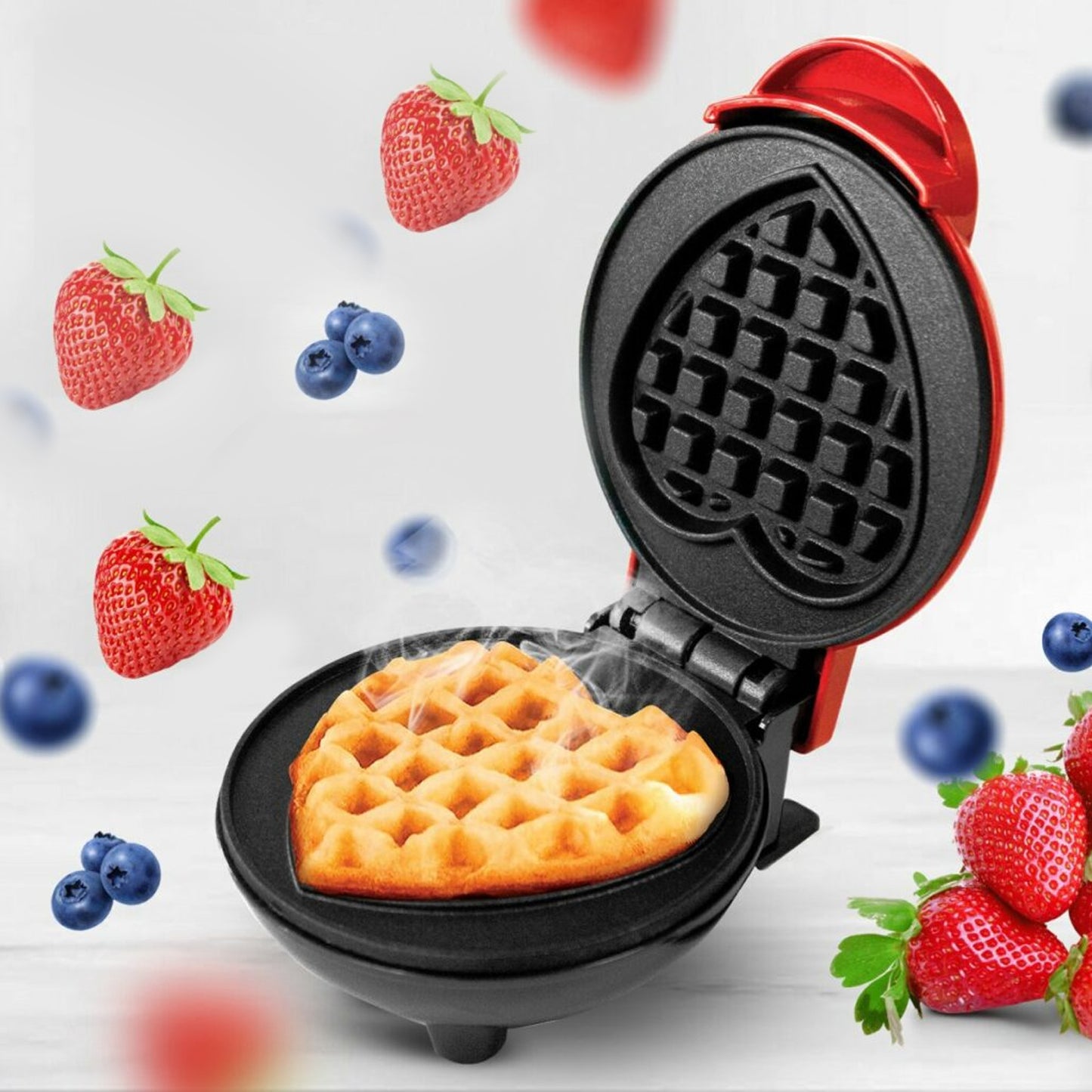 Mini Waffle Maker Machine Waffle Iron Home Appliances Kitchen Gift Easy To Clean On-stick Surfaces Perfect Breakfast Dessert Sandwich Pan Cakes Paninis Other Snacks Machine - Happy Price - Image 2