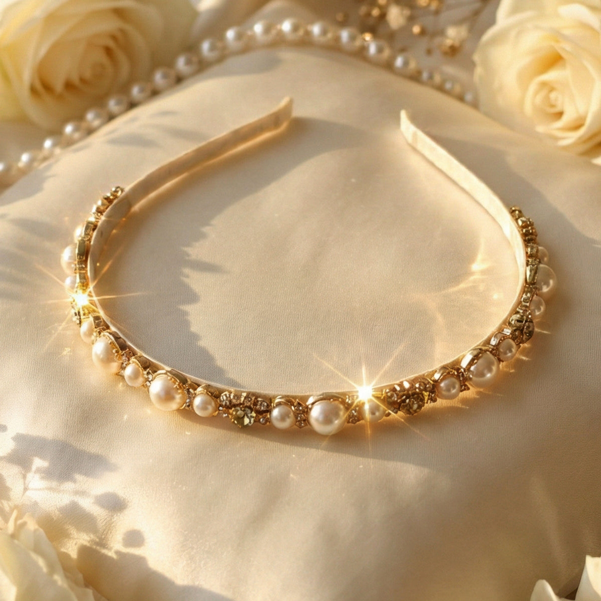 Elegant Pearl & Crystal Embellished Headband for Women (1 Pc) - Happy Price - Image 4