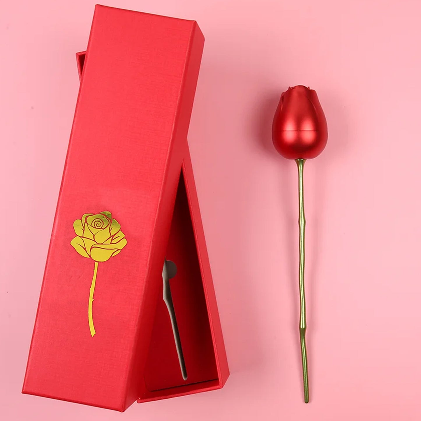 Plastic Red Rose Couple Rings Box-fancy Rings Box (No Rings Included 1 Pc) - Happy Price - Image 2