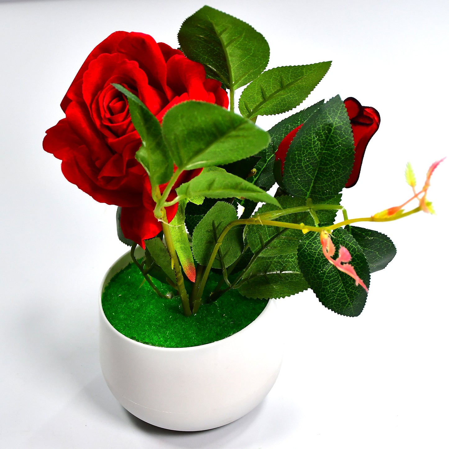 Artificial Rose Flower Plant With Pot For Home Office Or Gift - Happy Price - Image 7