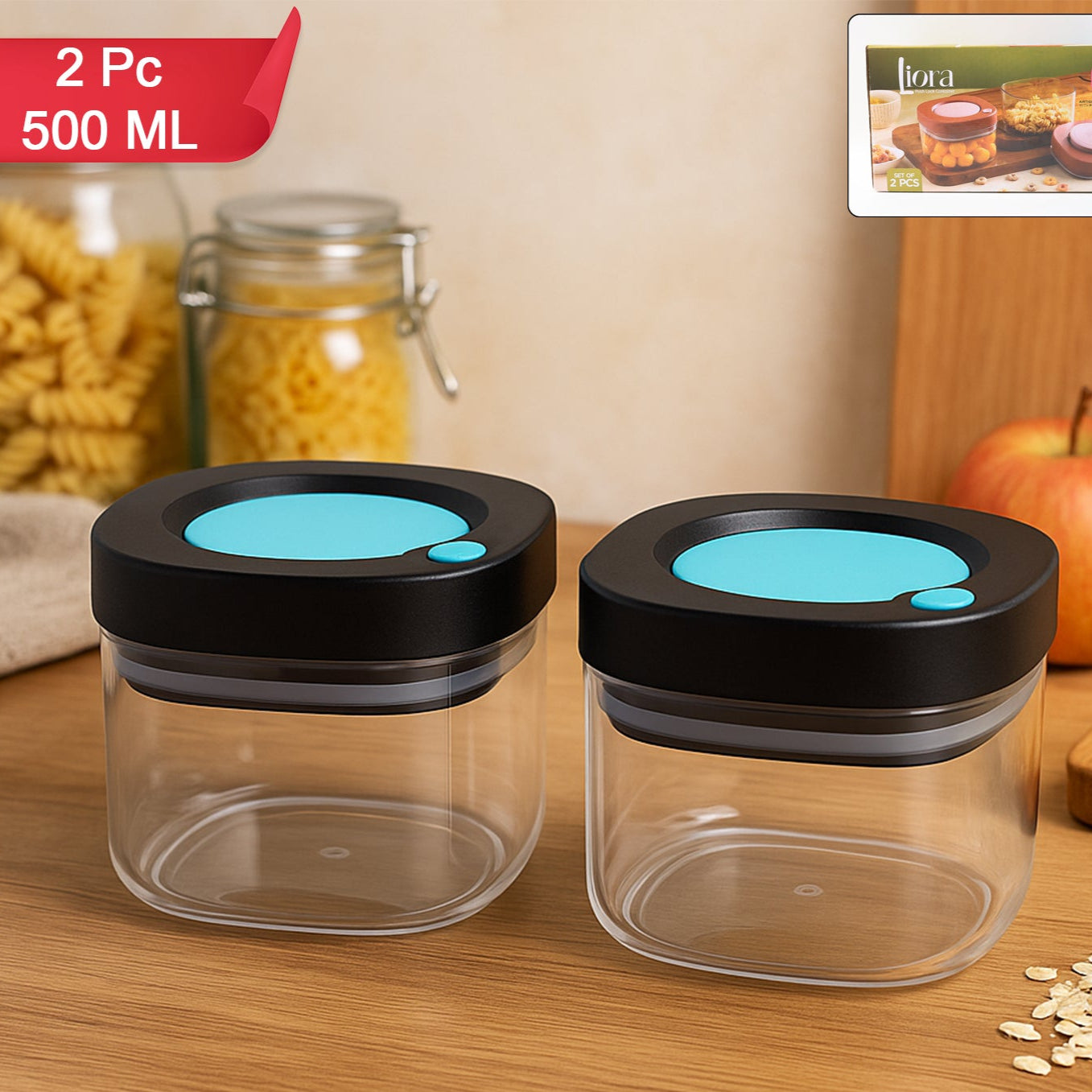 Supermom Airtight Kitchen Storage Containers (2 Pc Set 500 Ml) - Happy Price - Image 1