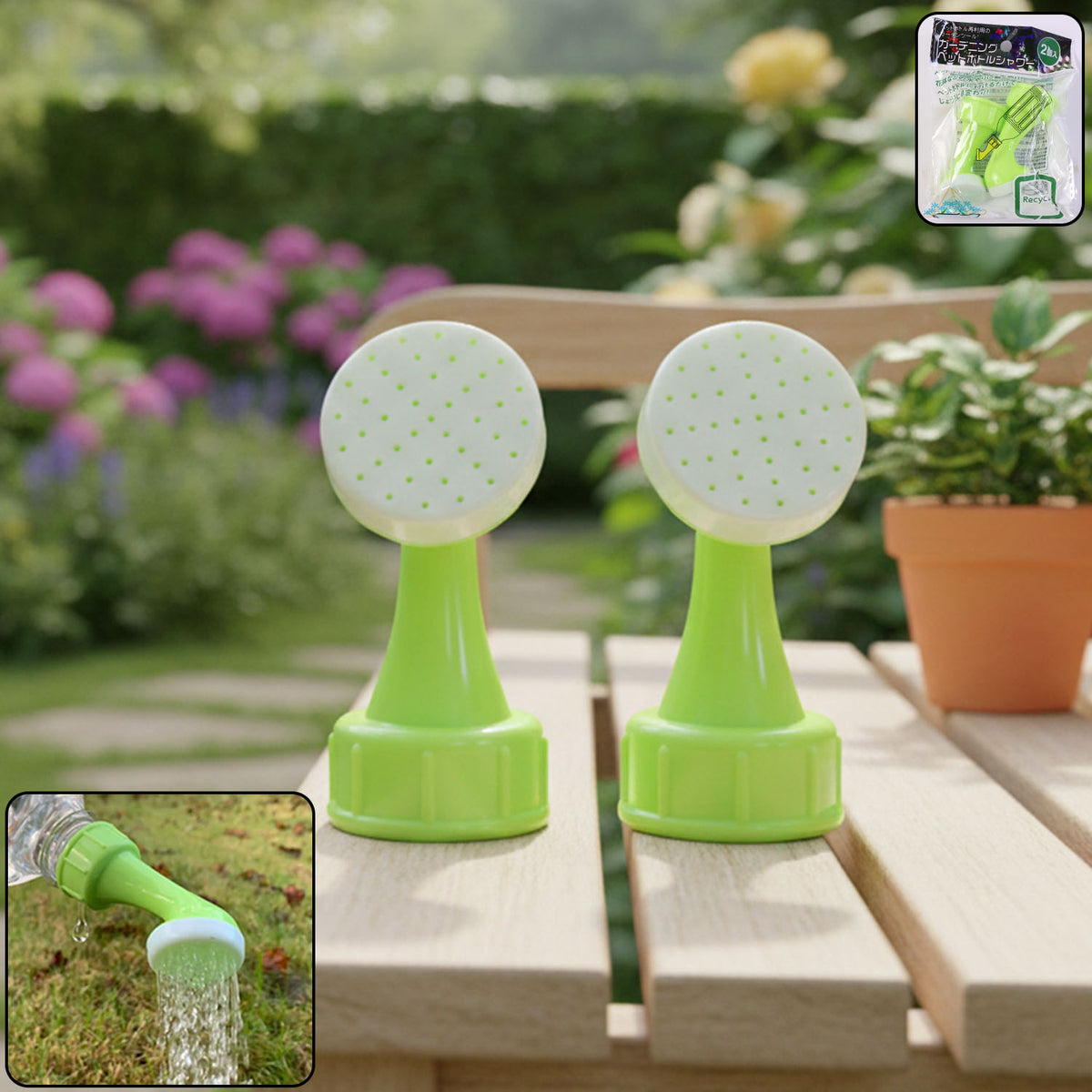 2 Pc Plant Watering Nozzle Sprinkler Head for Bottles - Gentle Shower for Home Garden - Happy Price - Image 2