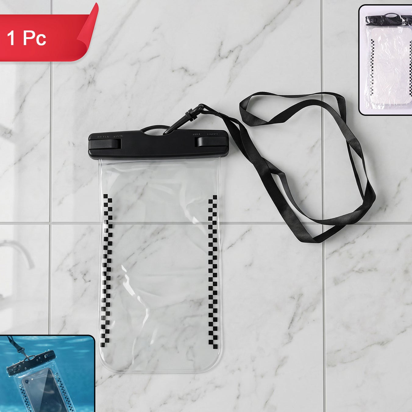 Waterproof Phone Pouch - 1 Pc Universal Sealed Case with Lanyard for Wet Conditions - Happy Price - Image 1