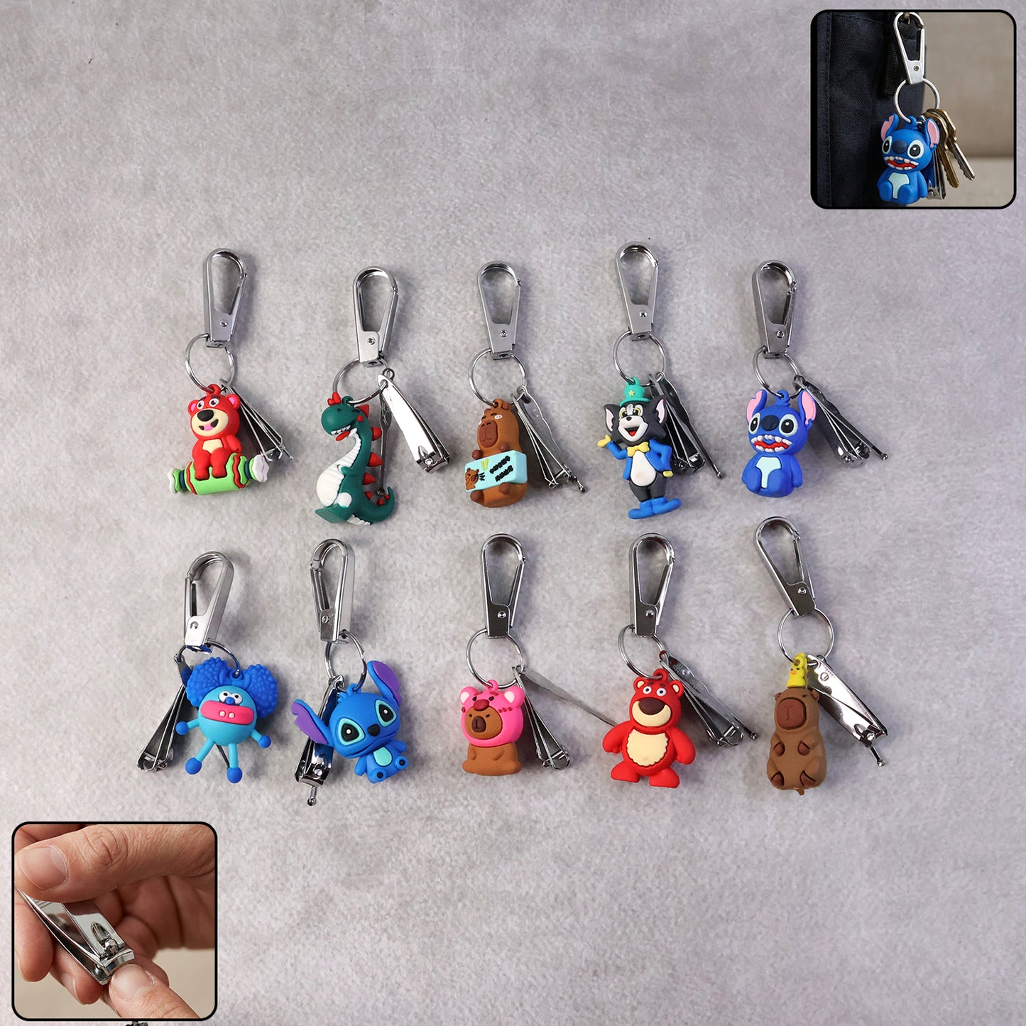 Cartoon Nail Cutter Keychain - Mini Clipper with Keyring (1 Pc) - Happy Price - Image 4