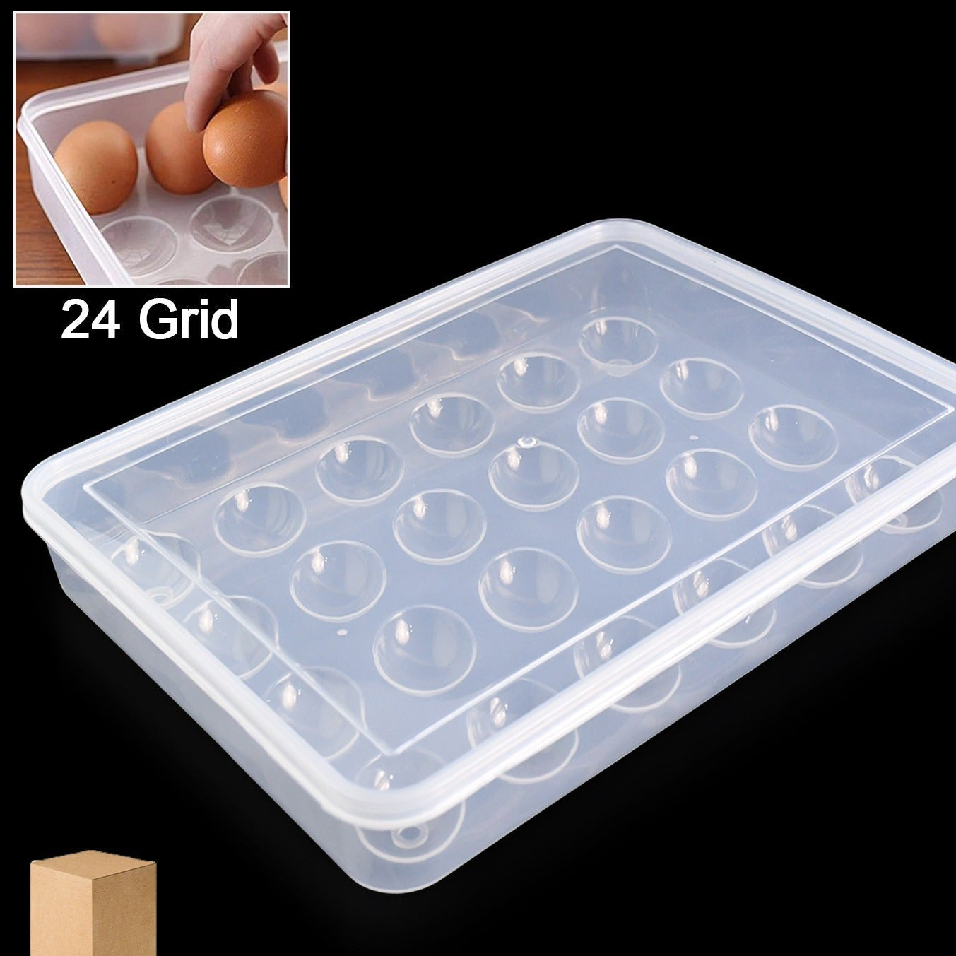 Plastic Egg Storage Container Holder For Refrigerator Egg Tray Holds 24 Eggs (1 Pc) - Happy Price - Image 1
