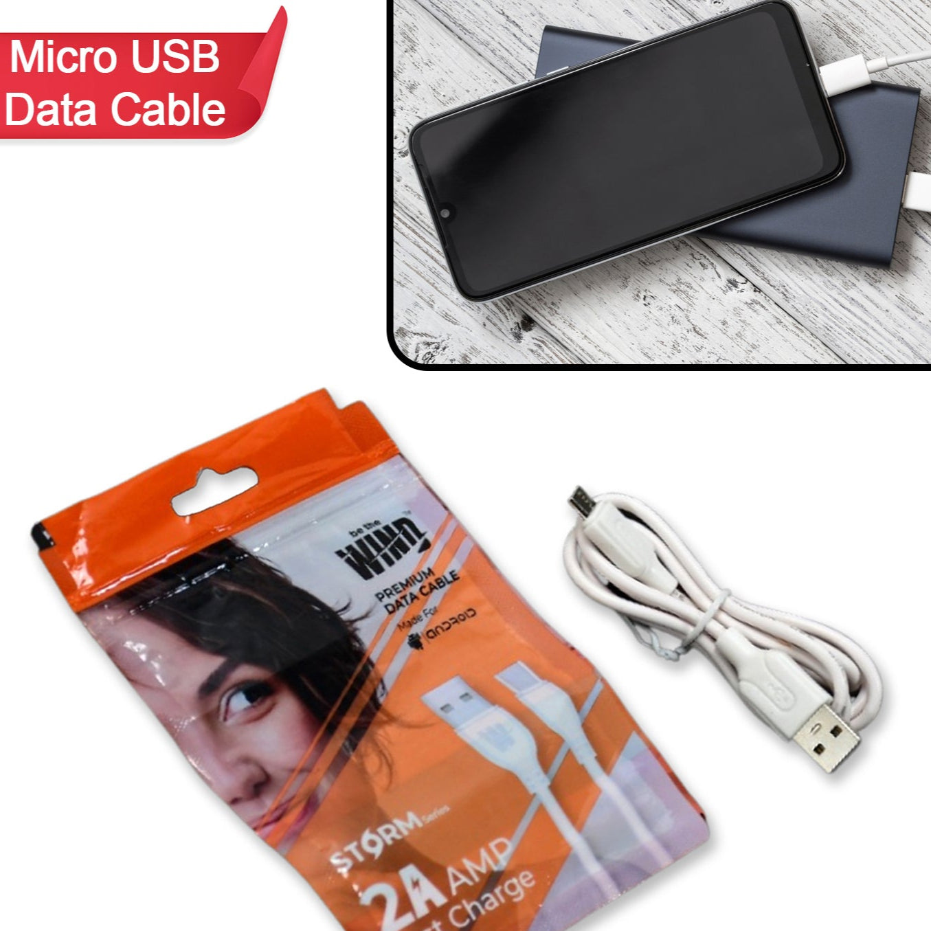 6485 Fast Charging For Android Data Transfer Extra Tough Long Micro Cable For All Compatible Smartphone And Tablets - Happy Price - Image 1