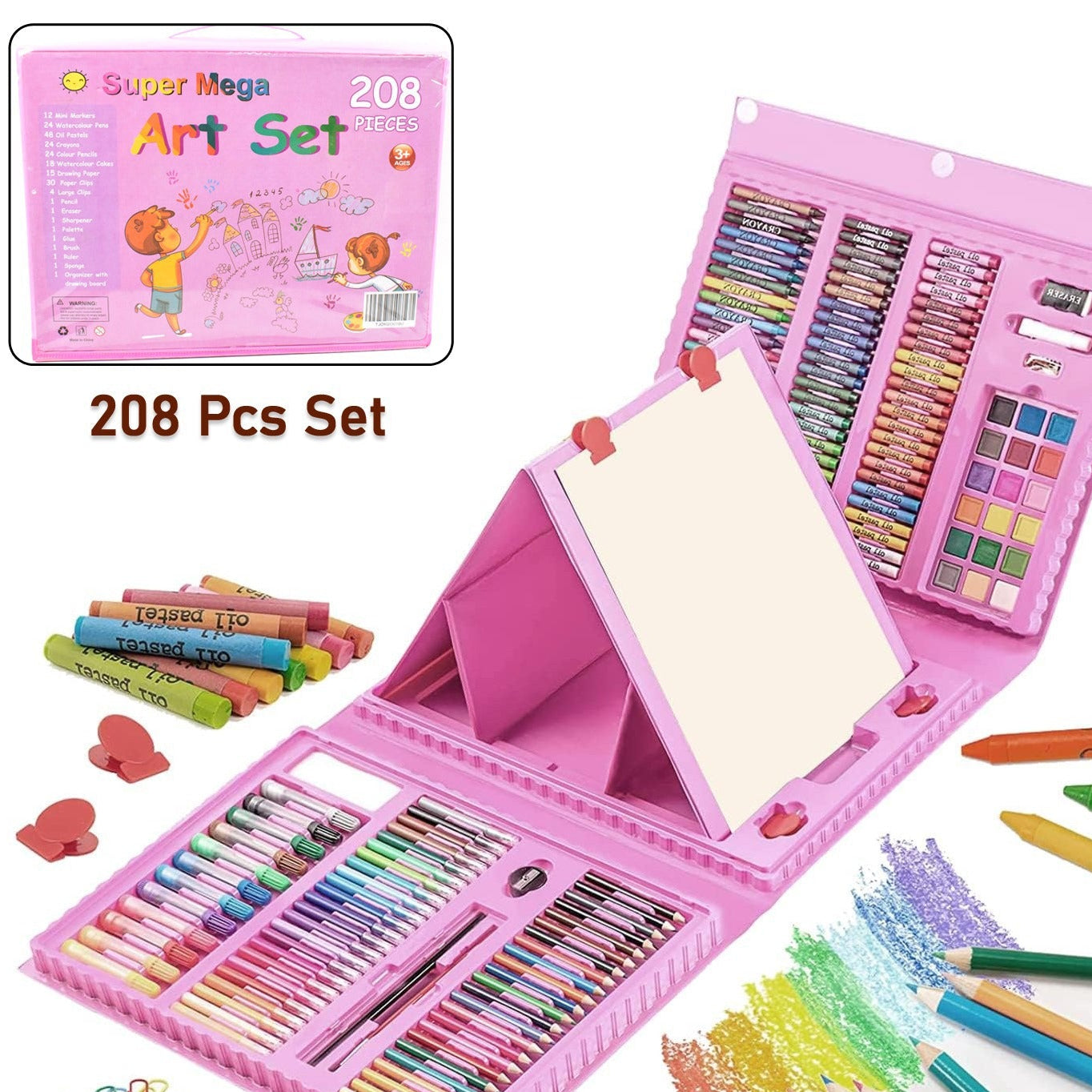 208 Piece All-in-One Art Supplies Kit for Kids & Beginners - Happy Price - Image 1