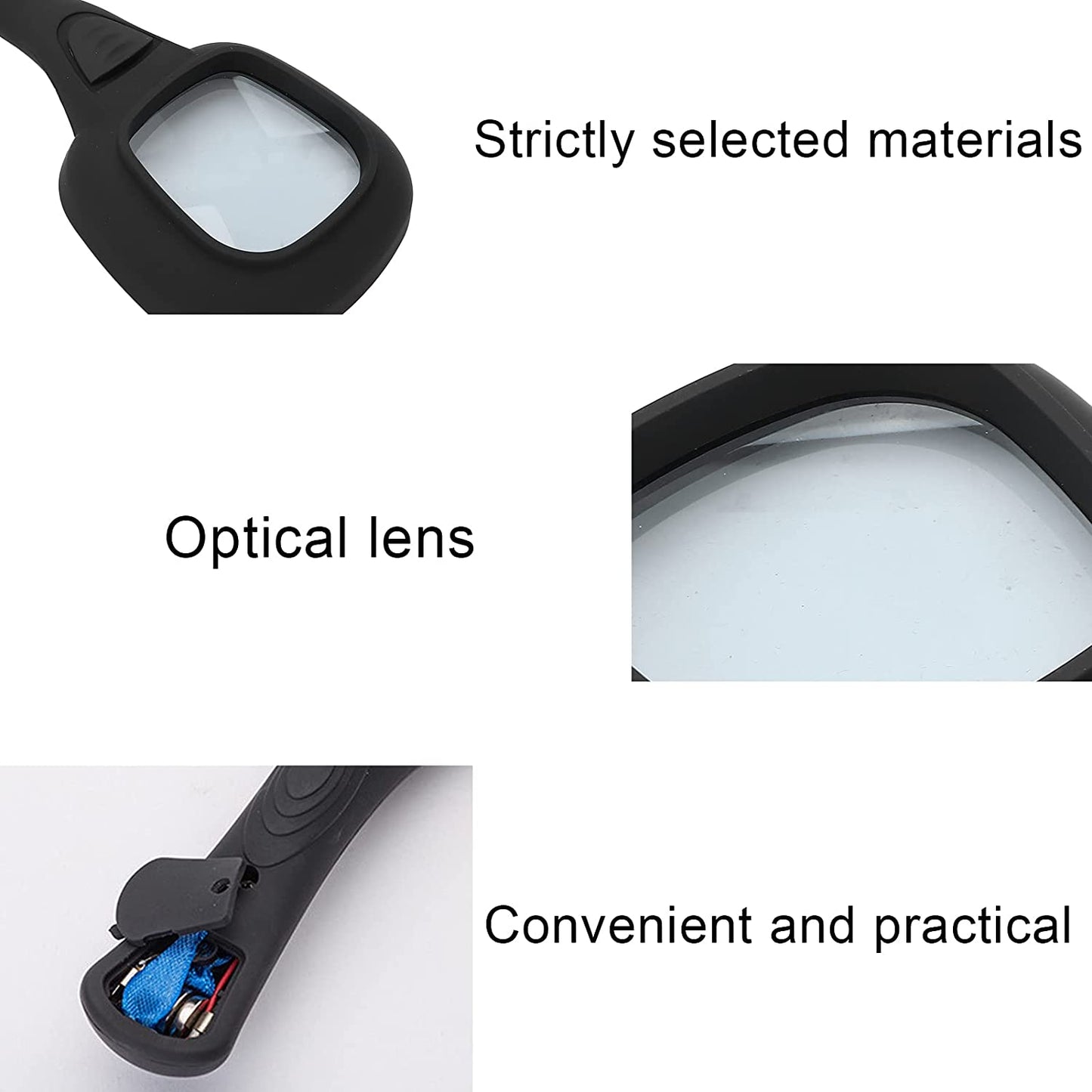 Handheld Magnifying Glass 6 Led Illuminated Lighted Magnifier For Seniors Reading Soldering Inspection Coins Jewelry Exploring - Happy Price - Image 5