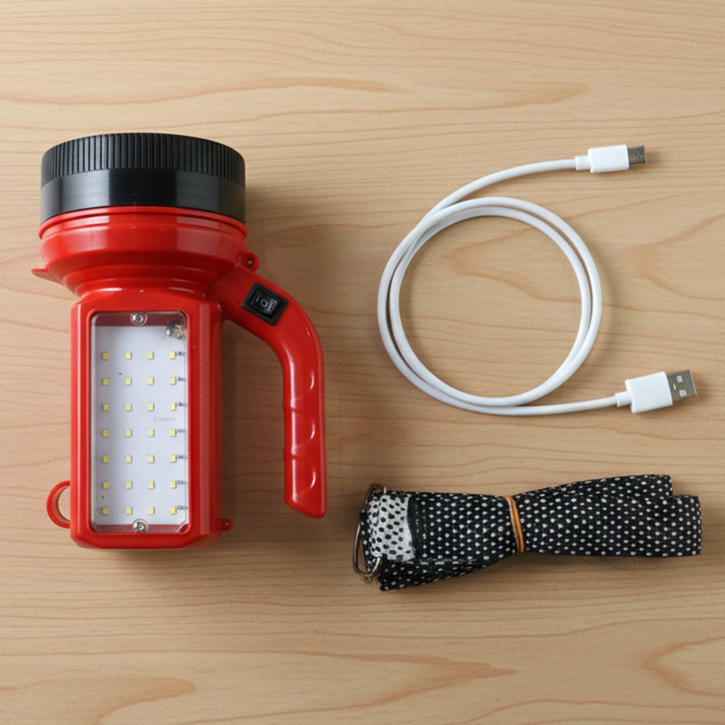 200W Rechargeable LED Torch Light with Side Emergency Panel - 1 Pc - Great Price - Image 6