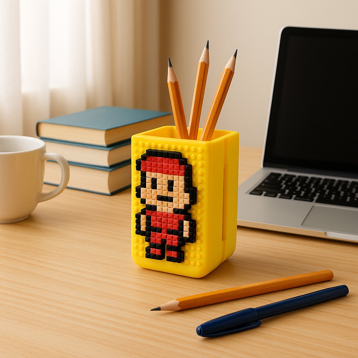 DIY Pixel Art Pen Stand with Building Blocks - Customizable Desk Organizer - Happy Price - Image 5