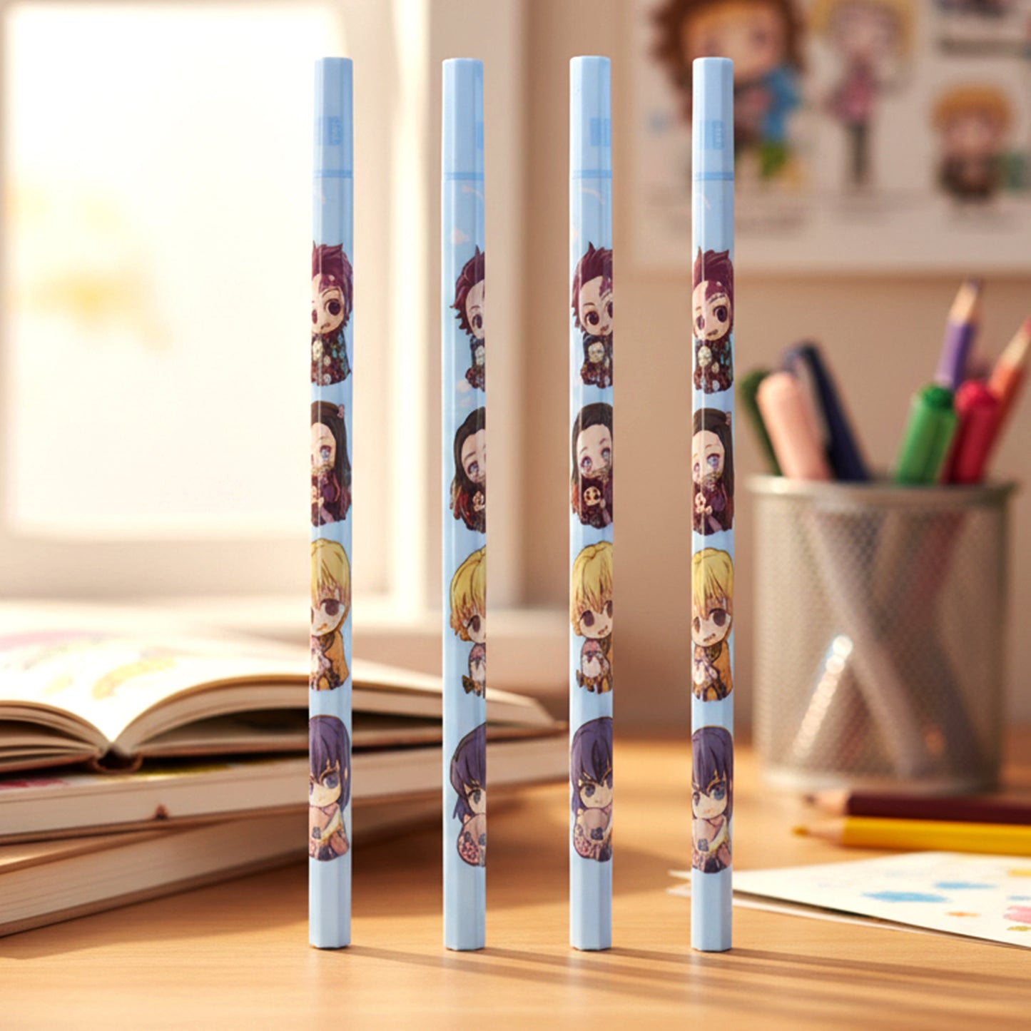 4 Pc Cartoon Character Pencils for Kids - Fun School Stationery - Happy Price - Image 2