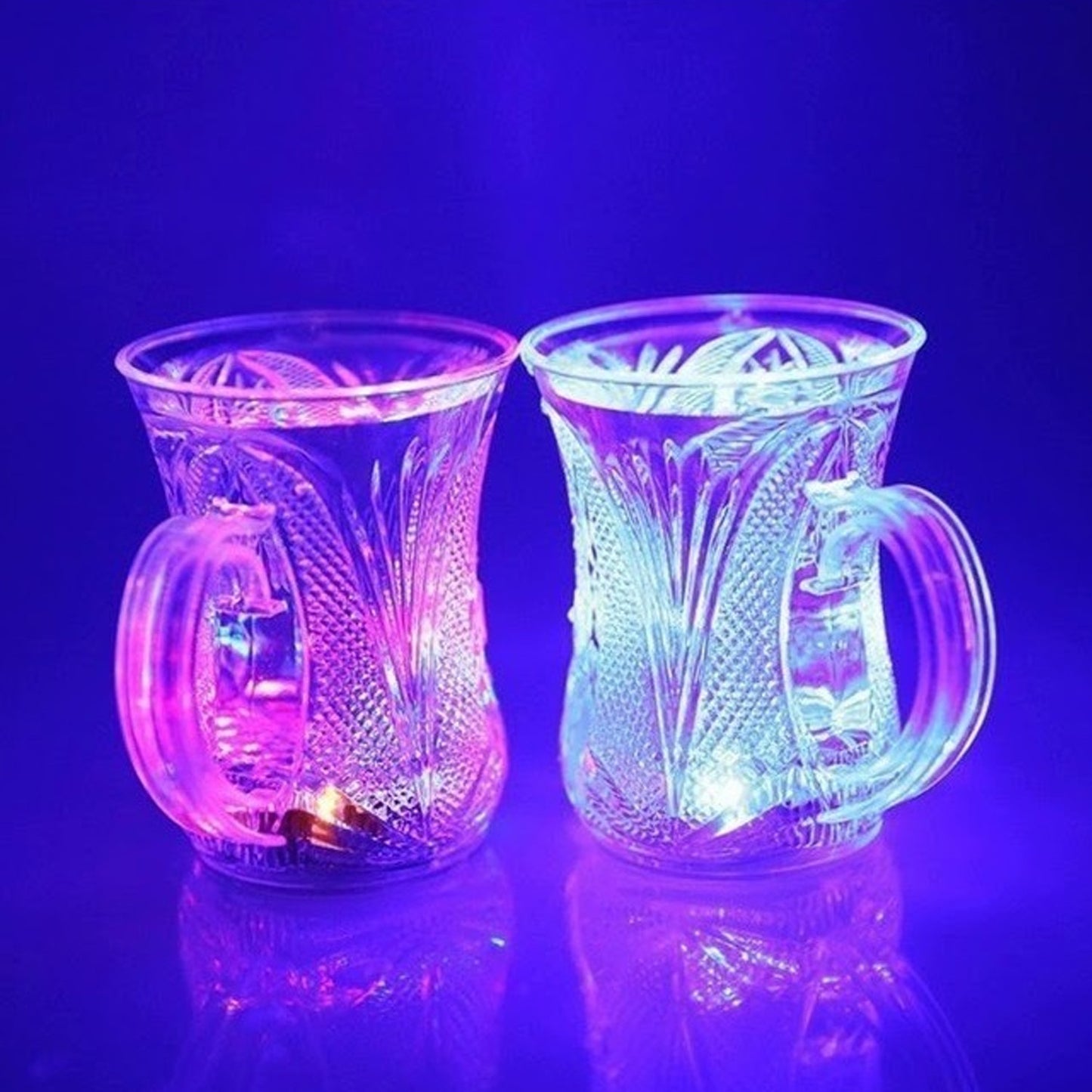 Flashing Cup Led Water Sensor Light Up Cup With Handle For Home Kitchen Fun Luminous Water Cup Party Birthday Nightclub Christmas Disco Entertainment Cup (2 Pcs Set) - Happy Price - Image 6