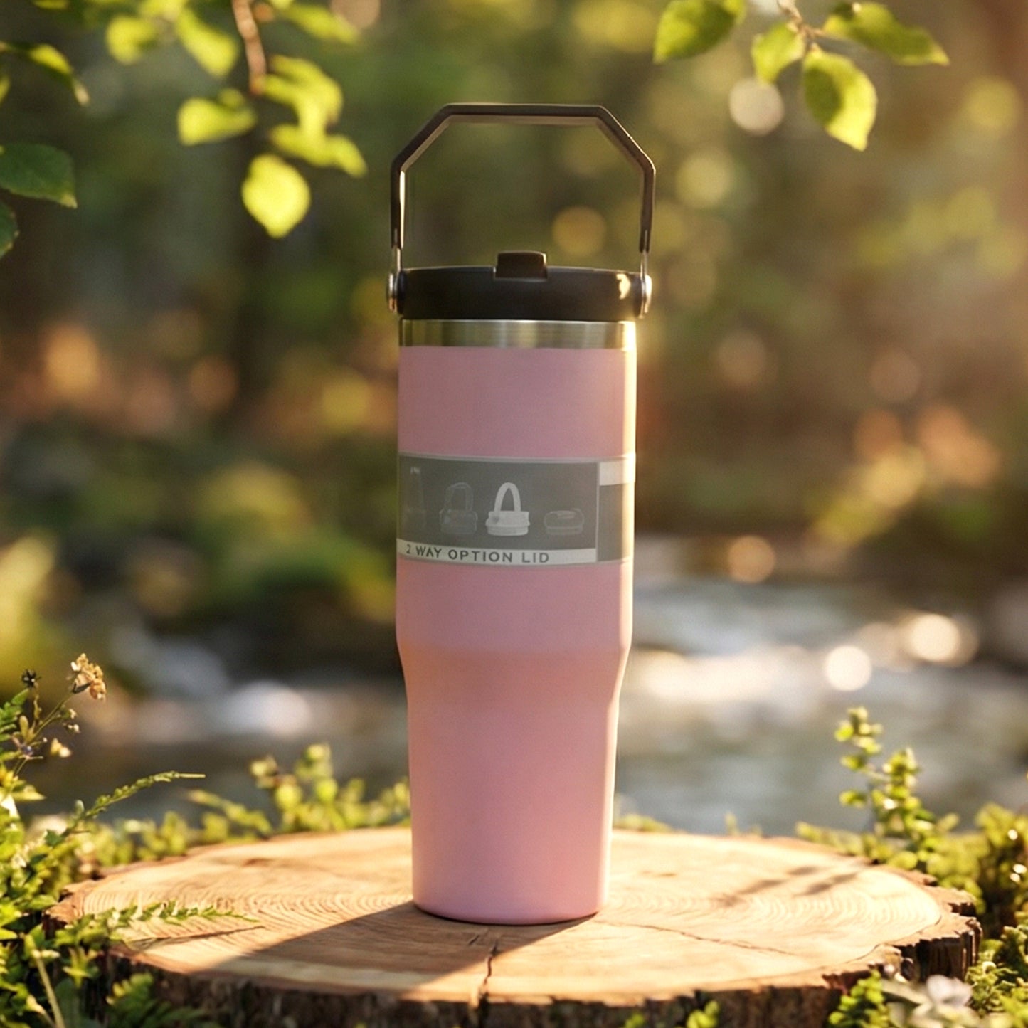 900 ML Stainless Steel Insulated Travel Tumbler with Handle - Hot/Cold Drinks - Great Price - Image 3