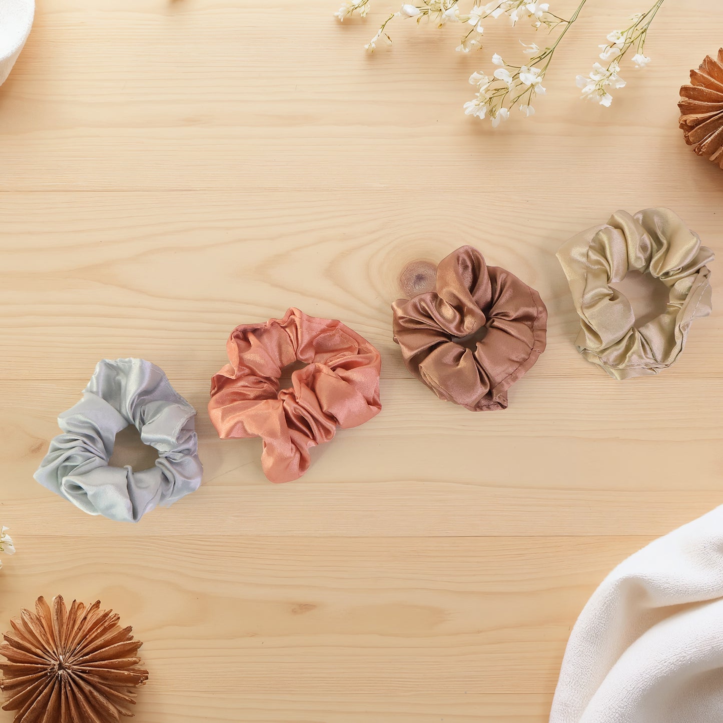 12 Pc Satin Hair Scrunchies for Women & Girls - Gentle Elastic Hair Ties - Great Price - Image 5