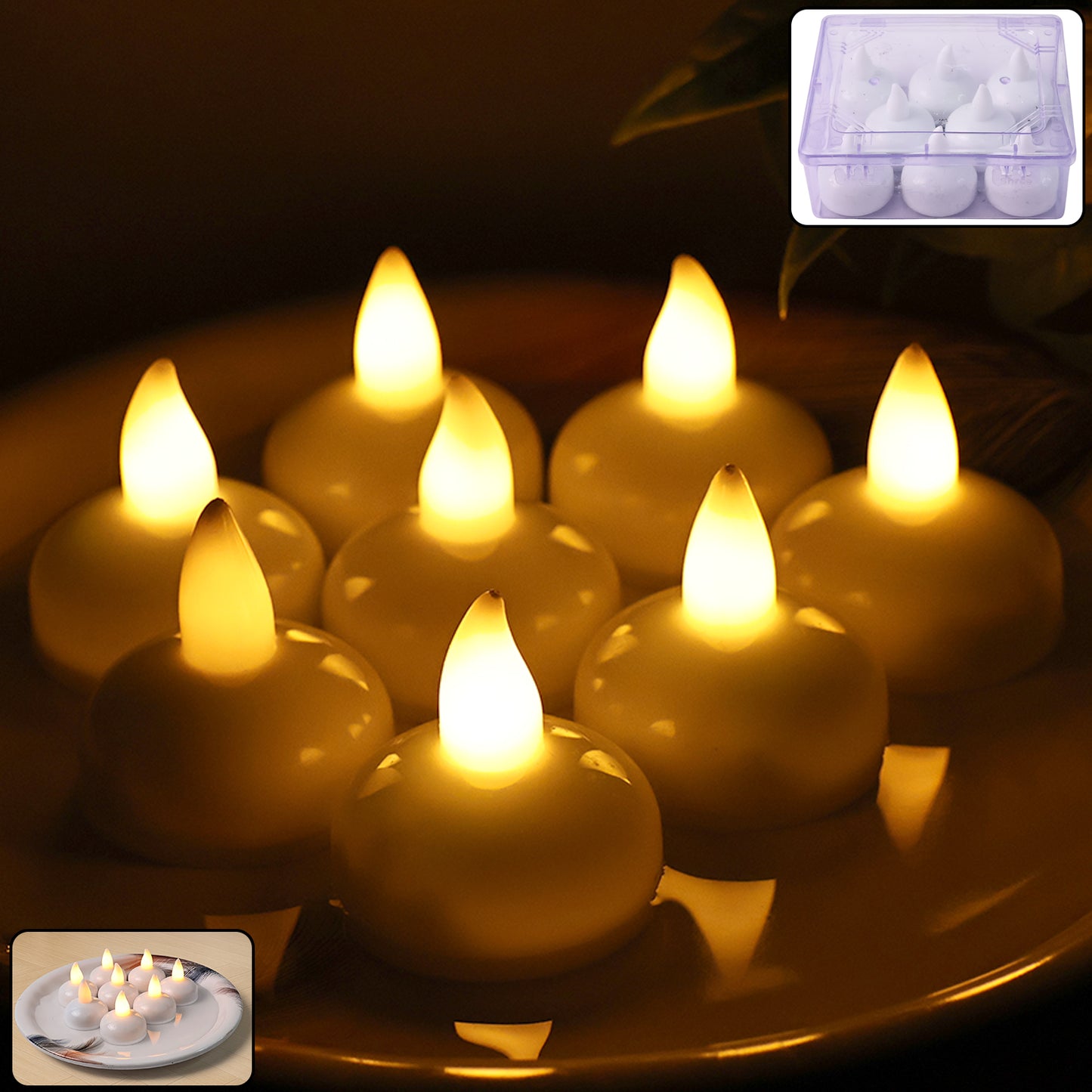 8 Pcs Round LED Flameless Tealight Candles - Warm White Flickering Glow - Happy Price - Image 7