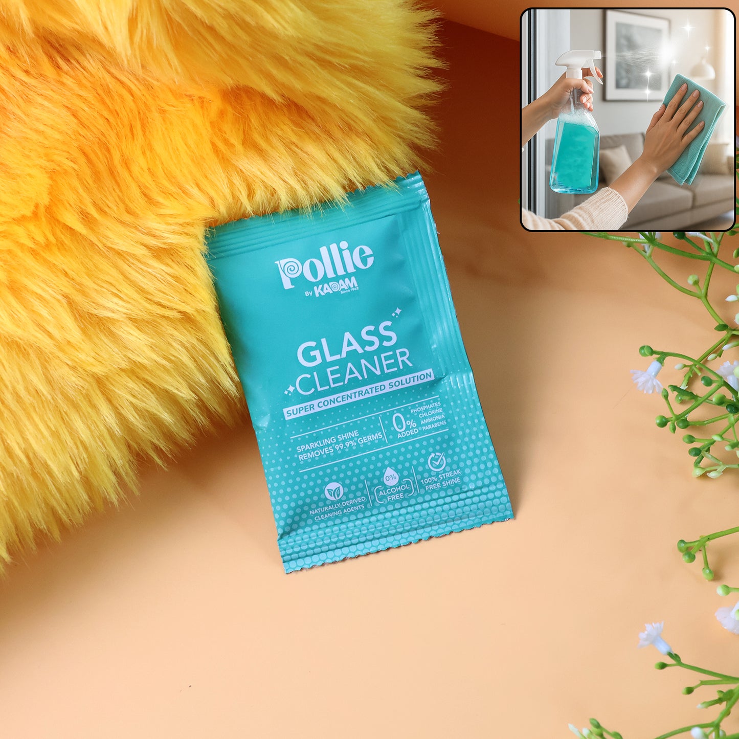 Pollic Kadam Concentrated Glass & Mirror Cleaner Sachet - 15 Gm - Happy Price - Image 7