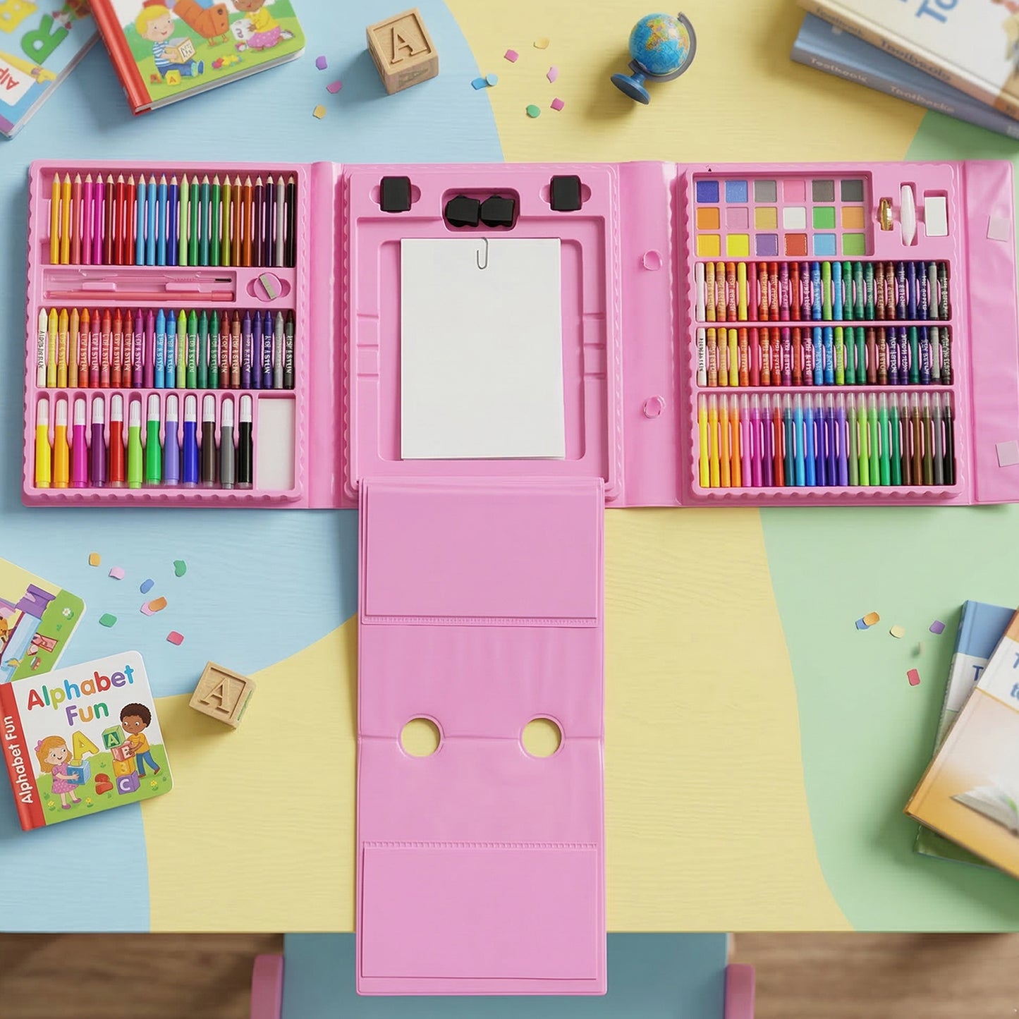 208 Piece Kids Art and Craft Drawing Coloring Kit with Organizer - Great Price - Image 3
