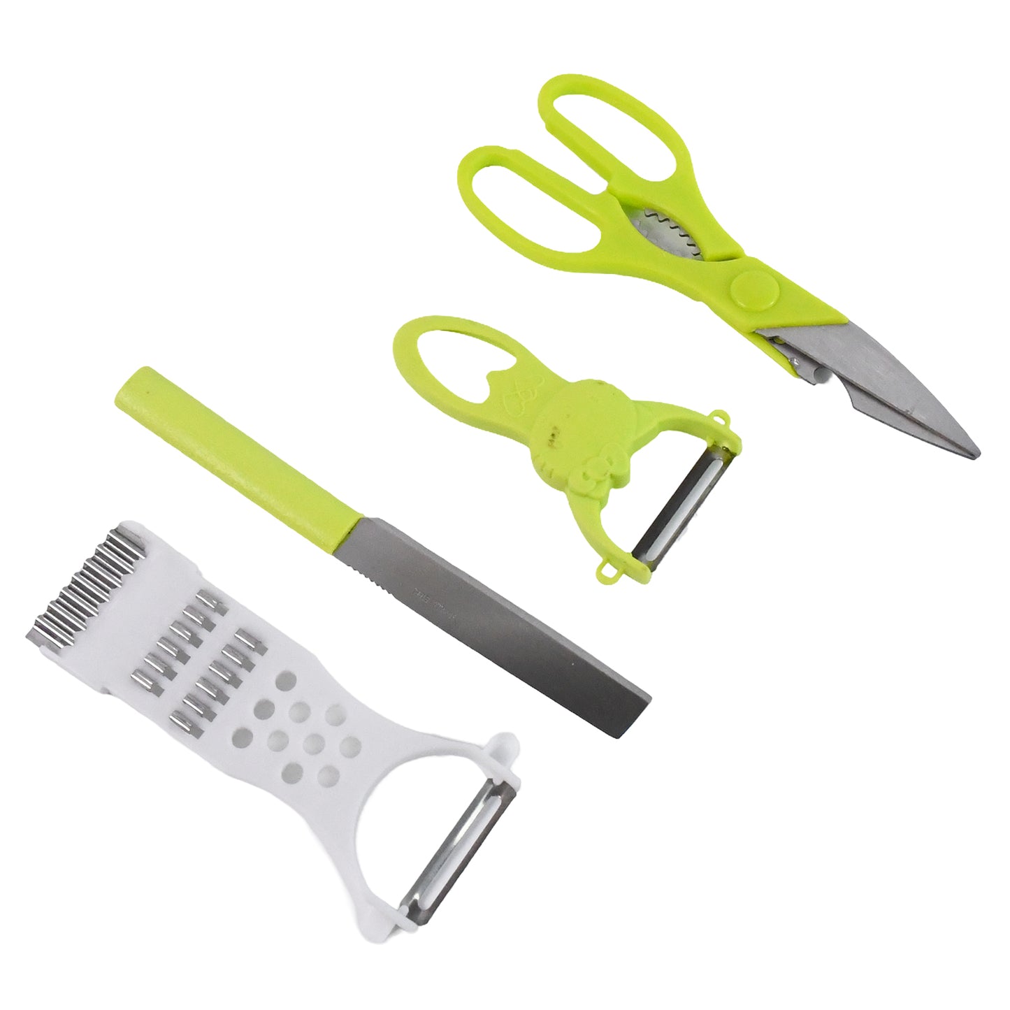 4-piece Kitchen Cutting Set Scissors Peeler Grater Slicer And Knife - Happy Price - Image 4