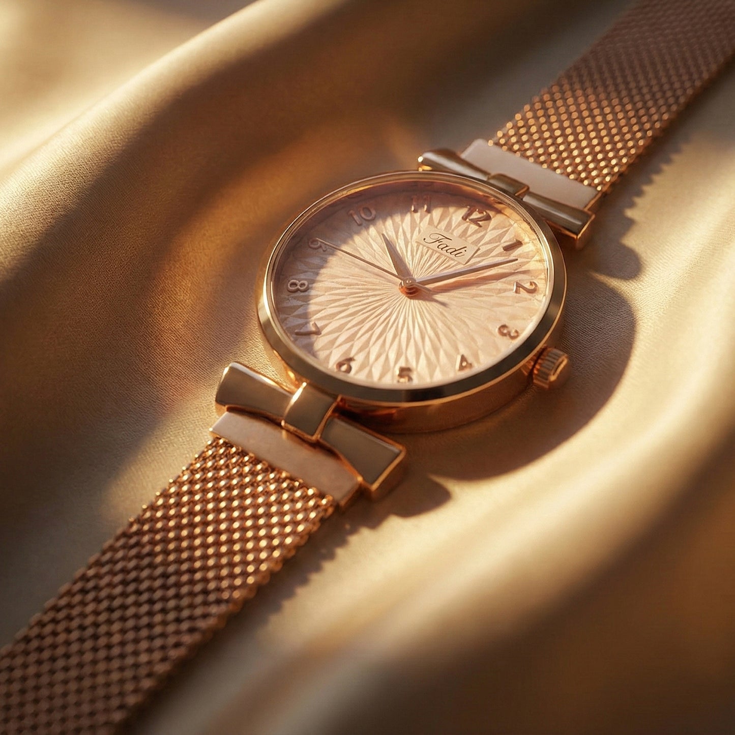 Rose Gold Finish Analog Watch with Mesh Strap (1 Pc) - Happy Price - Image 3