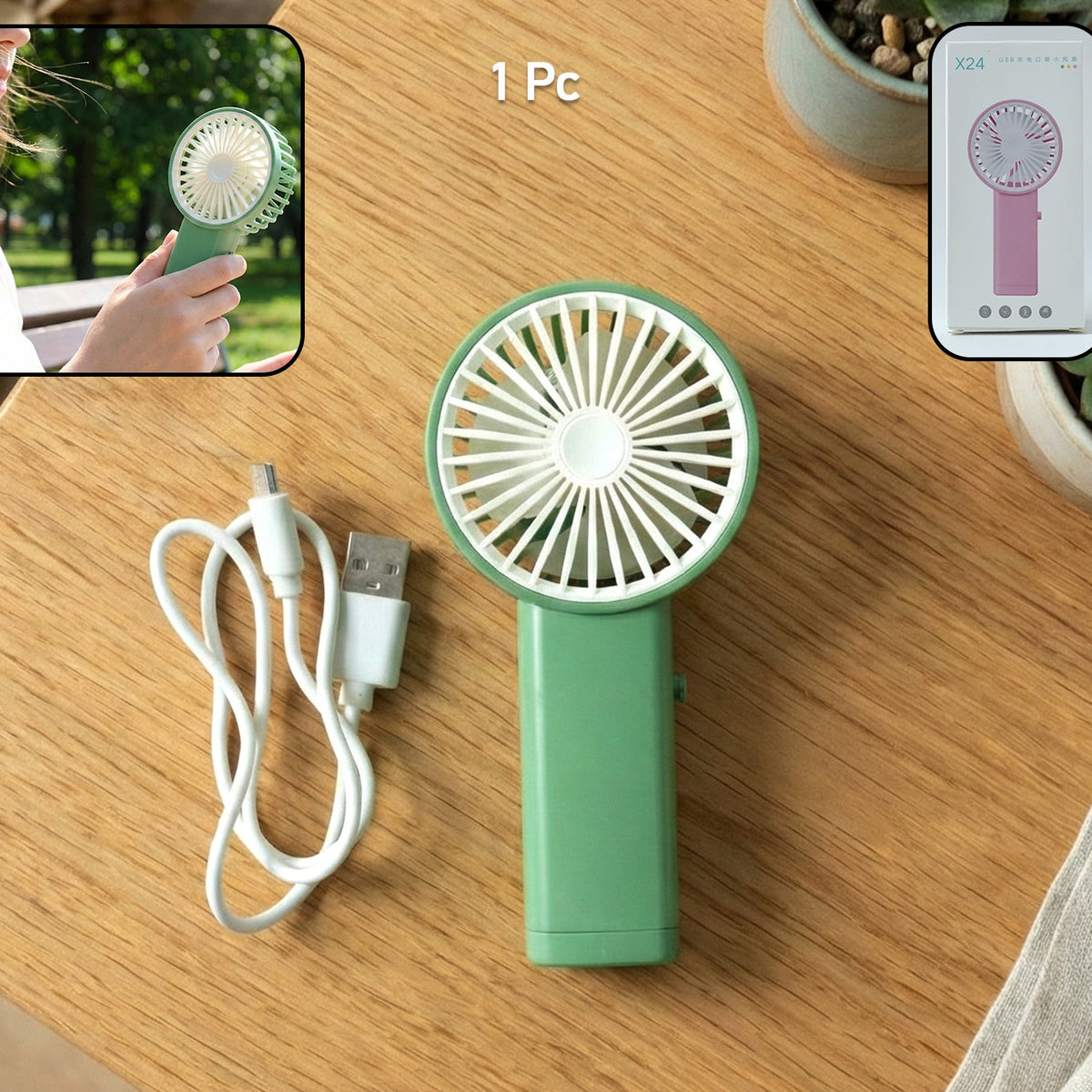 Portable USB Rechargeable Mini Handheld Fan - 1 Pc - Happy Price - Image 1