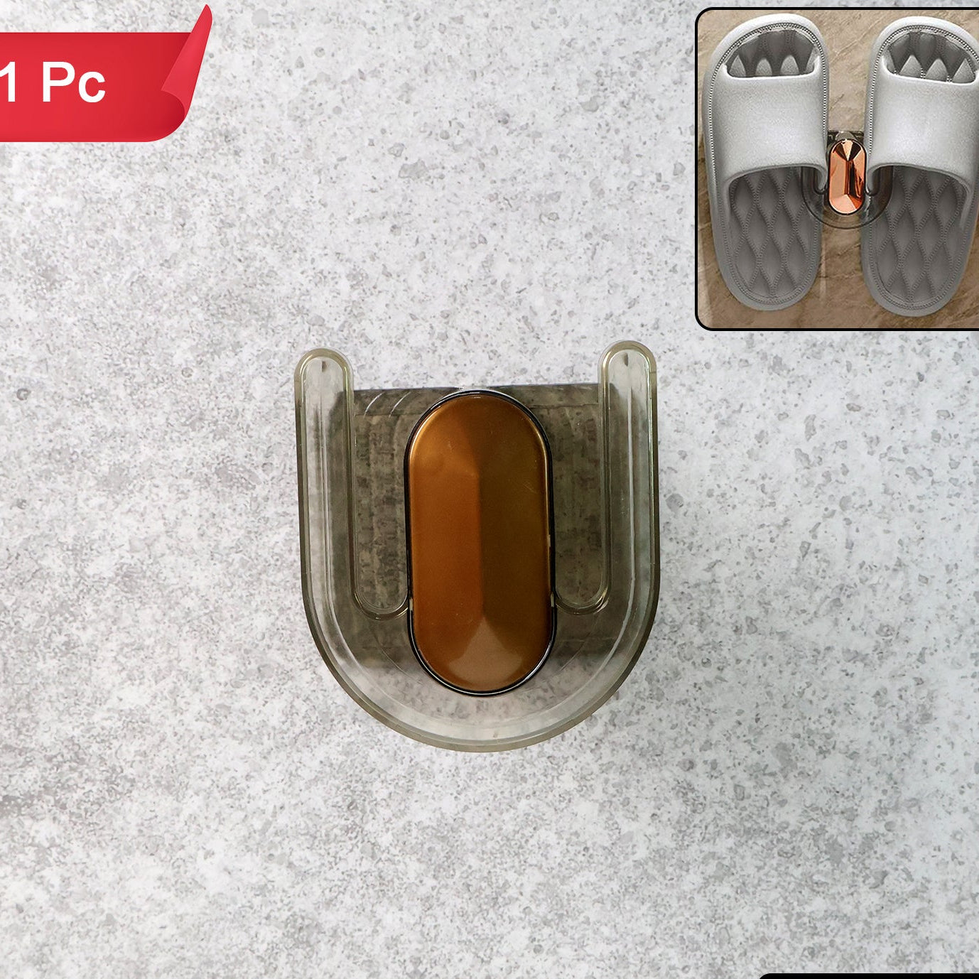 Self-Adhesive Wall Mount Slipper Holder - 1 Pc | Bathroom & Entryway Organizer - Happy Price - Image 1