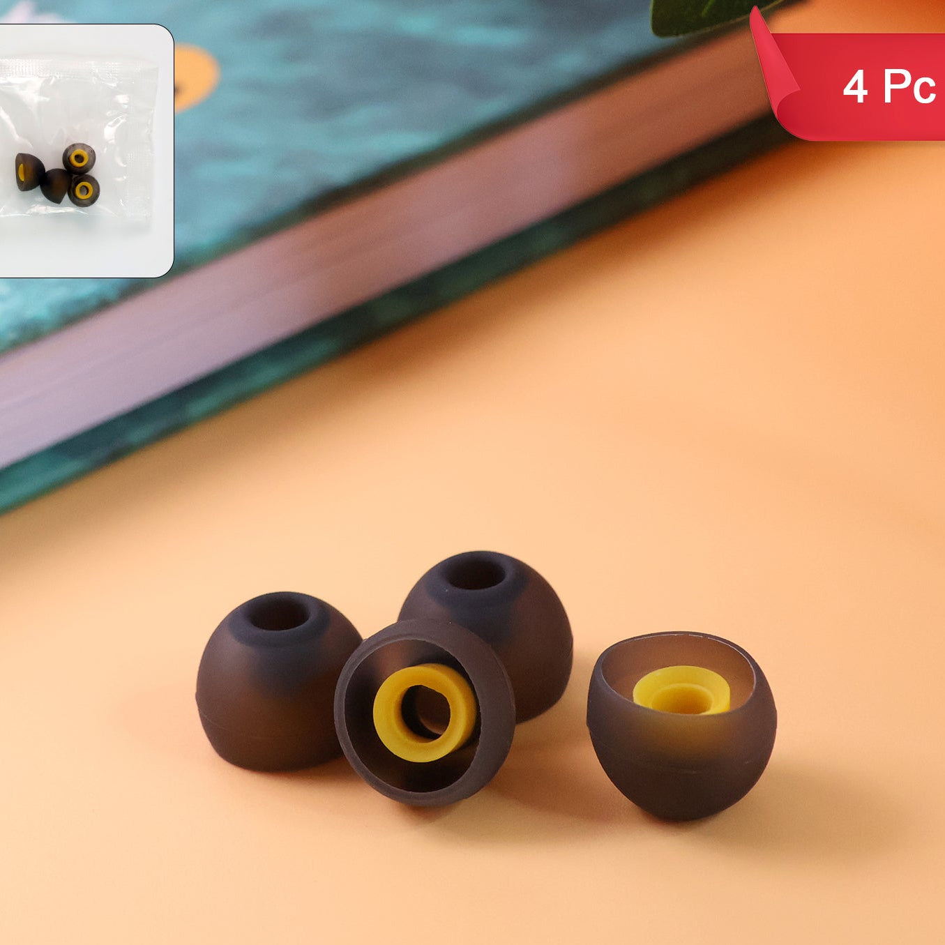 4 Pcs Silicone Earbud Tips Set - Soft Replacement Eartips for In-Ear Earphones - Happy Price - Image 1