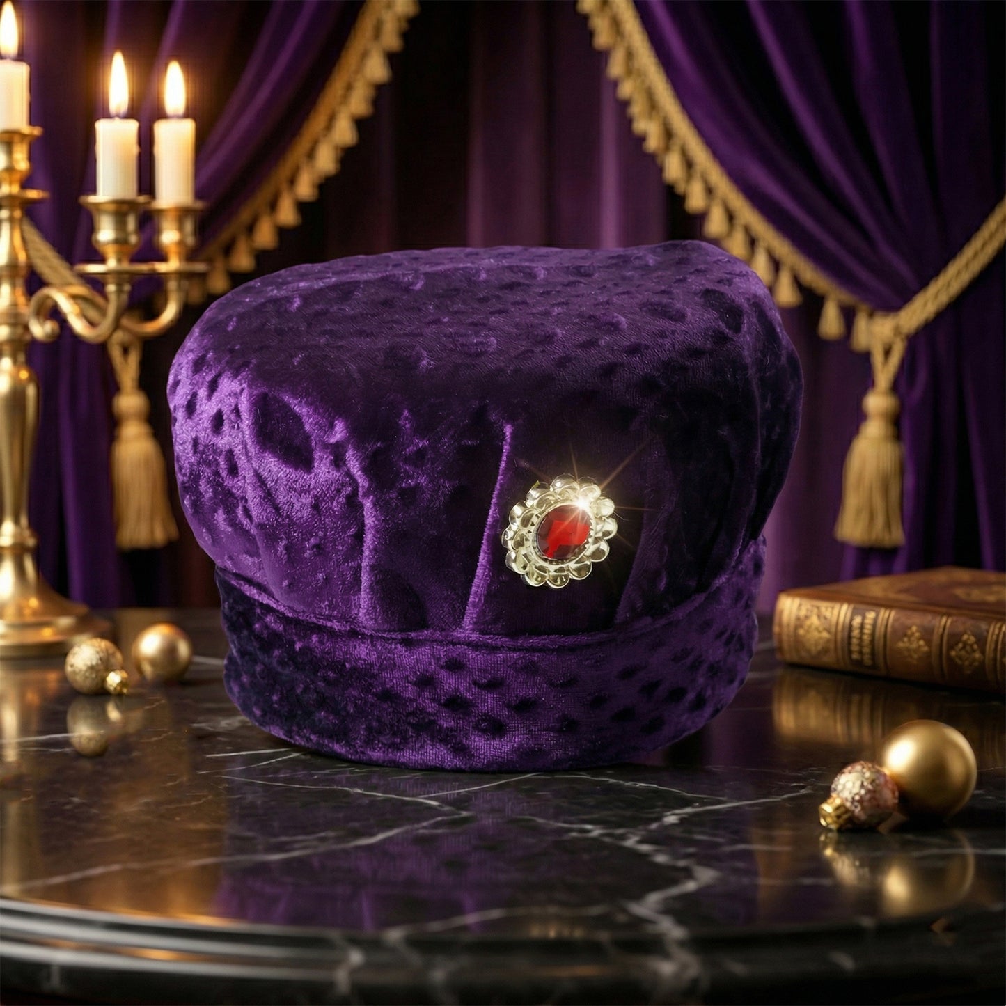 Soft Velvet Festive Cap for Boys (1 Pc) - Traditional Design with Stone Brooch - Great Price - Image 3