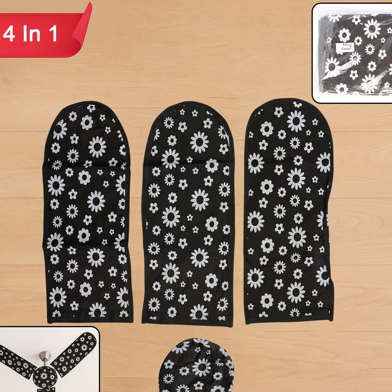 4-Piece Washable Ceiling Fan Cover Set for Dust Protection - Happy Price - Image 1