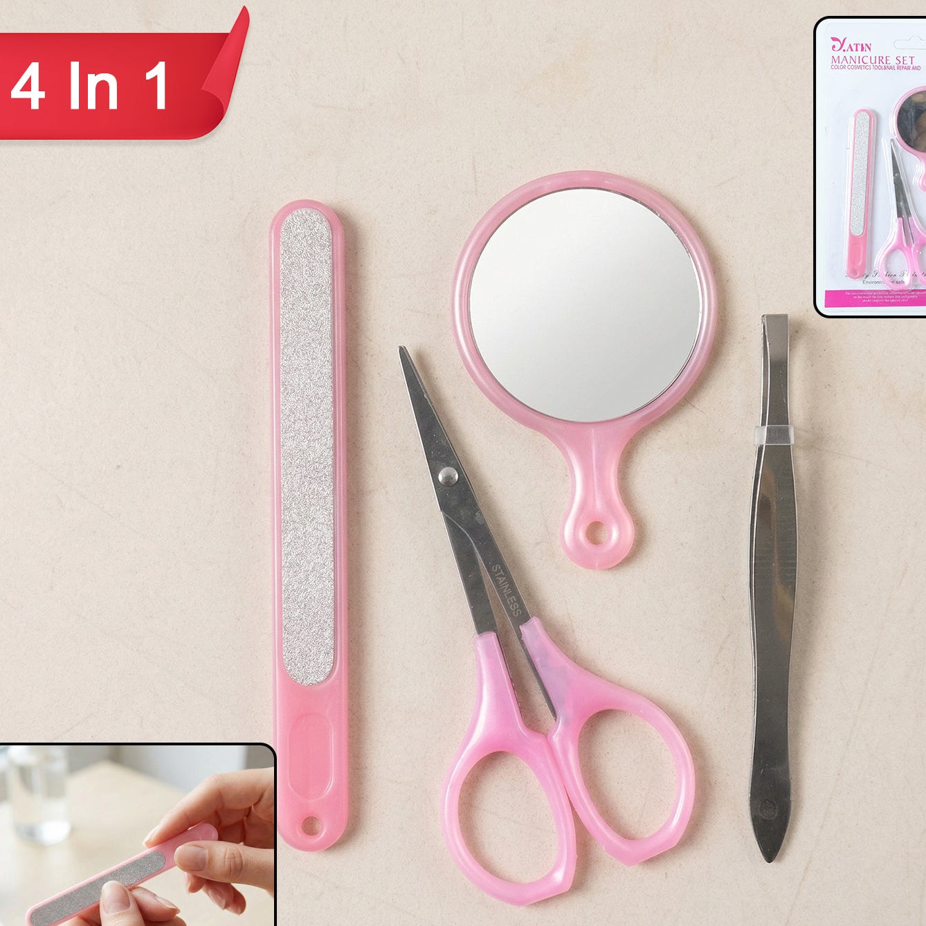 4 In 1 Manicure Pedicure Grooming Kit