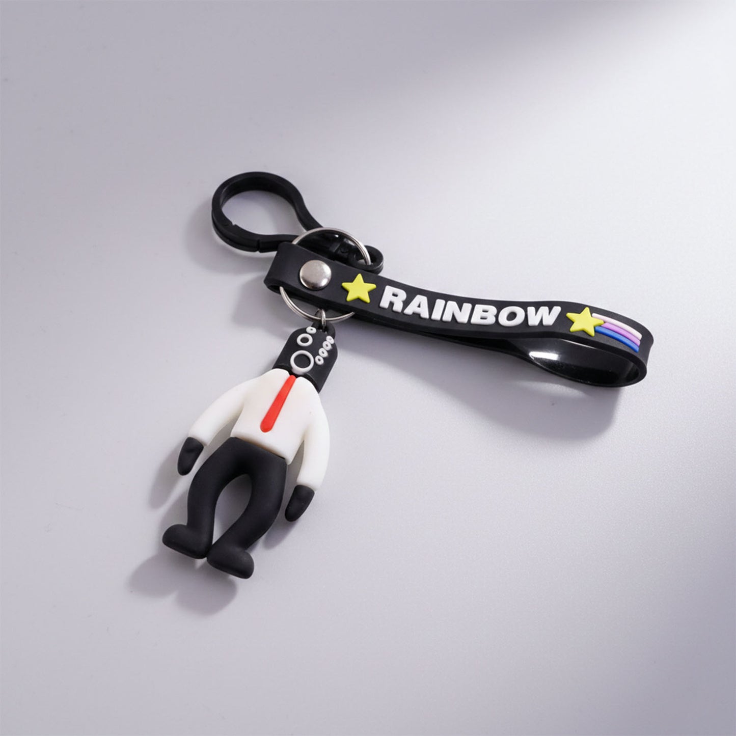 Cartoon Man Figure Keychain with Rainbow Strap - 1 Pc - Happy Price - Image 6