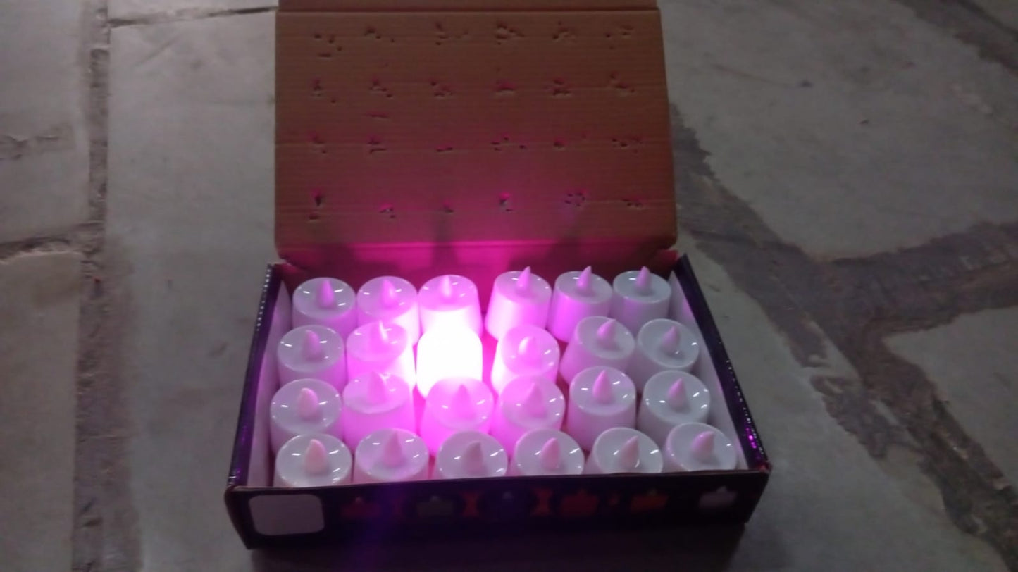 24 Pcs Pink LED Flameless Tealight Candles - Smokeless Decorative Lights for Home - Happy Price - Image 7