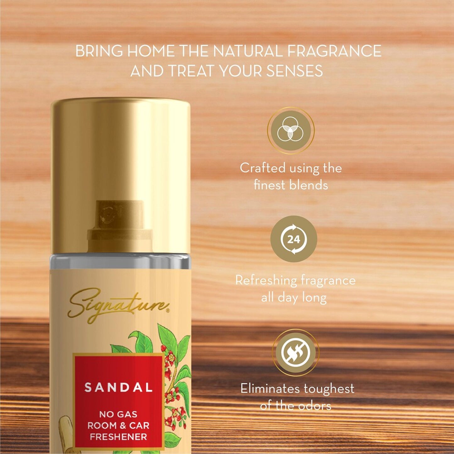 Signature Sandalwood Air Freshener Spray 250 ML for Home & Car - Great Price - Image 3