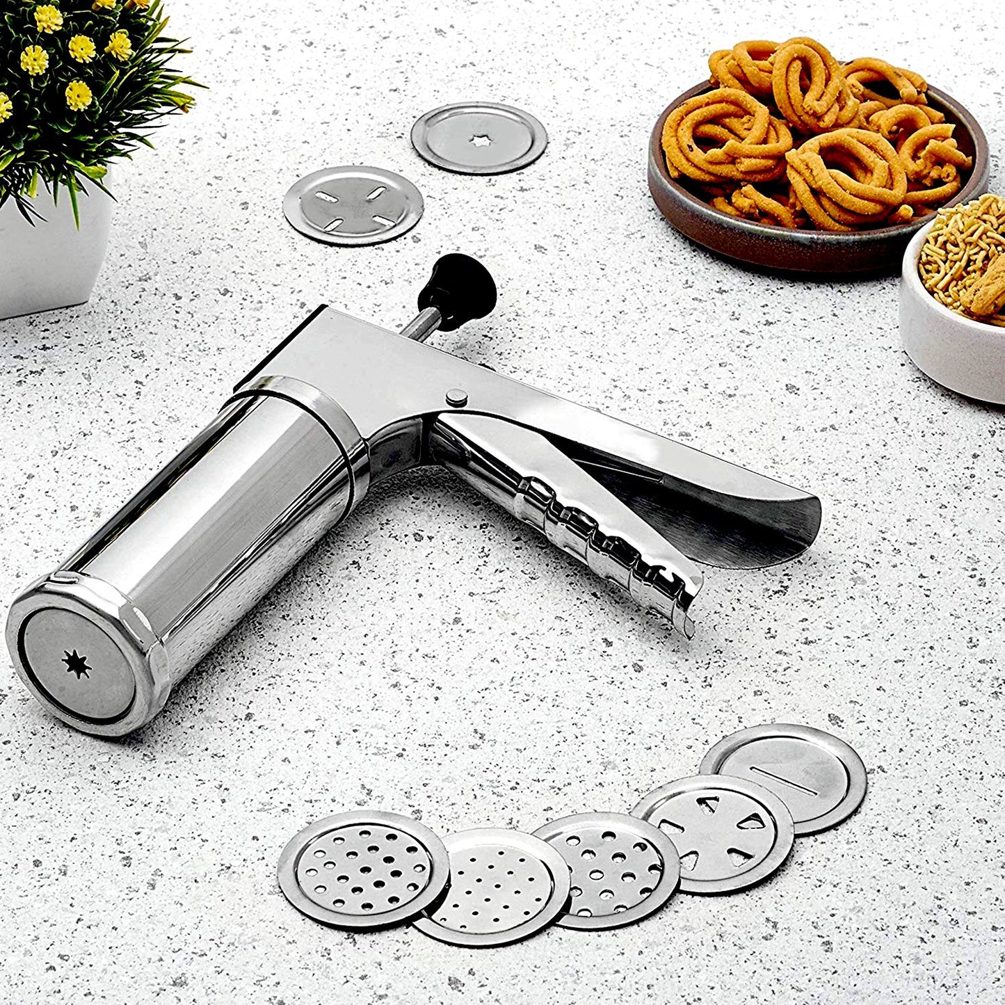 15-in-1 Stainless Steel Kitchen Press for Snacks & Noodles - Happy Price - Image 2