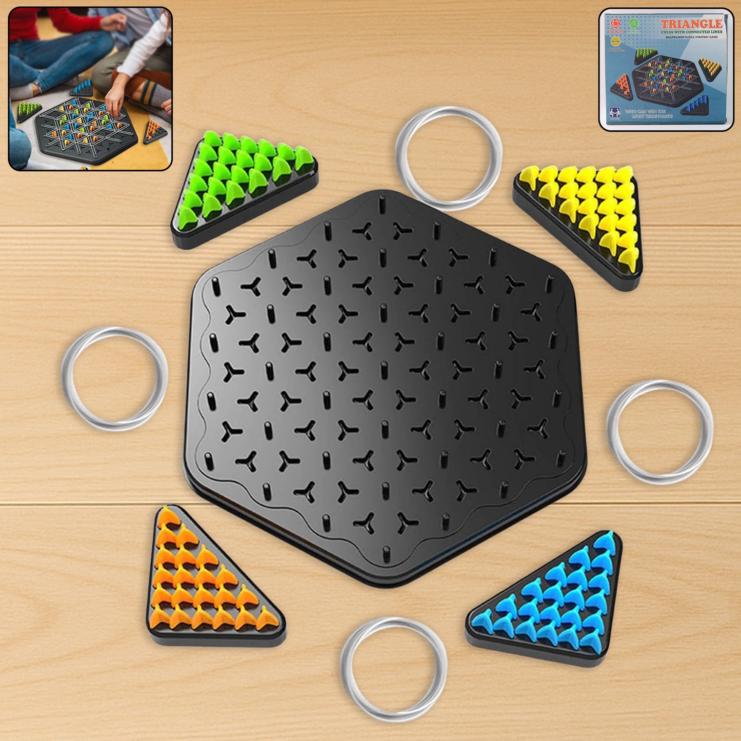 Strategic Triangle Color Matching Puzzle Board Game for Kids & Family - Happy Price - Image 3