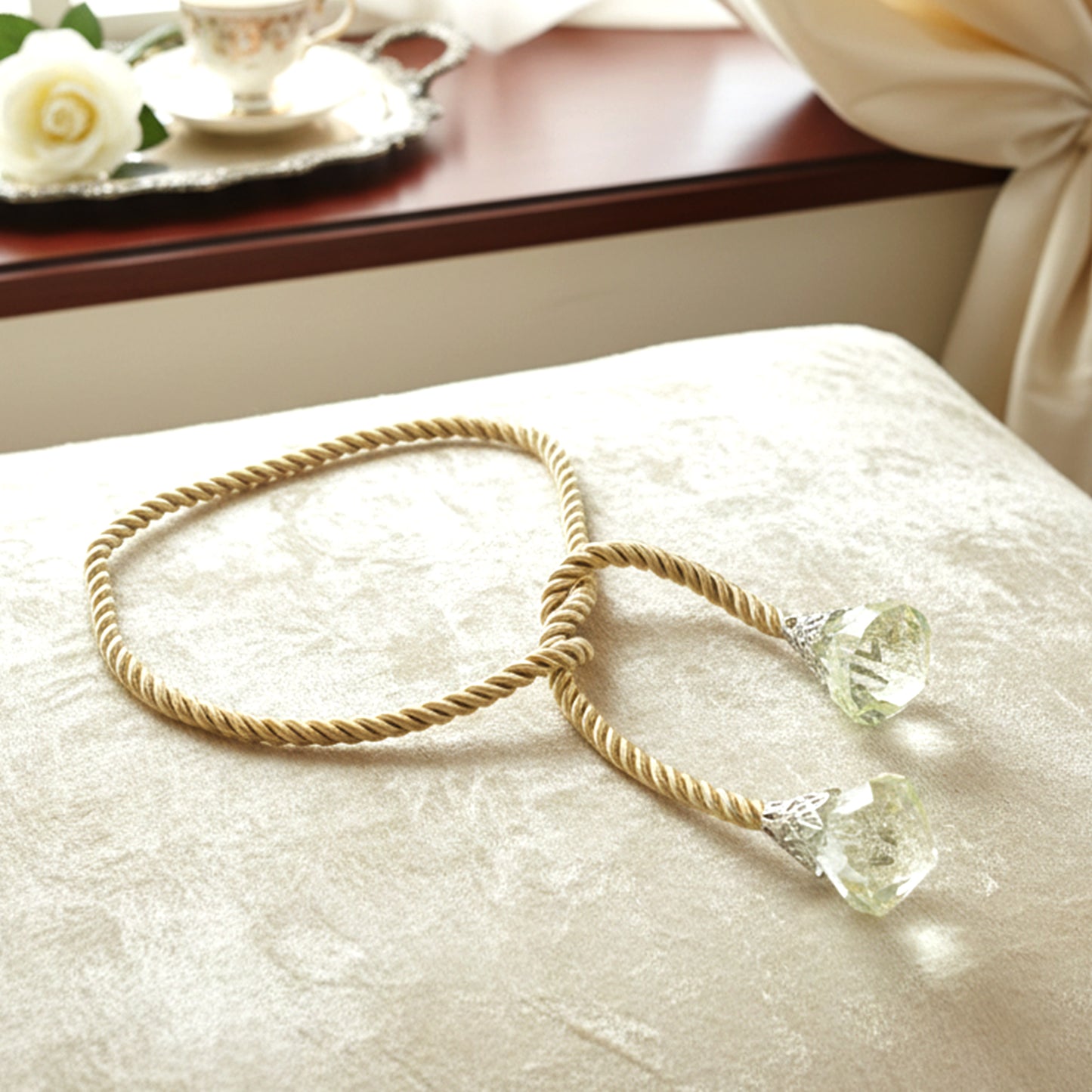 Decorative Curtain Tieback with Crystal Drop Ends (1 Pc) - Happy Price - Image 3