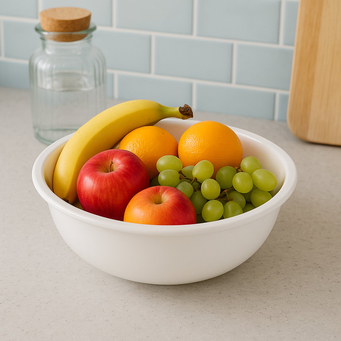 6 Inch White Plastic Serving Bowl - Deep Round Design (1 Pc) - Happy Price - Image 5